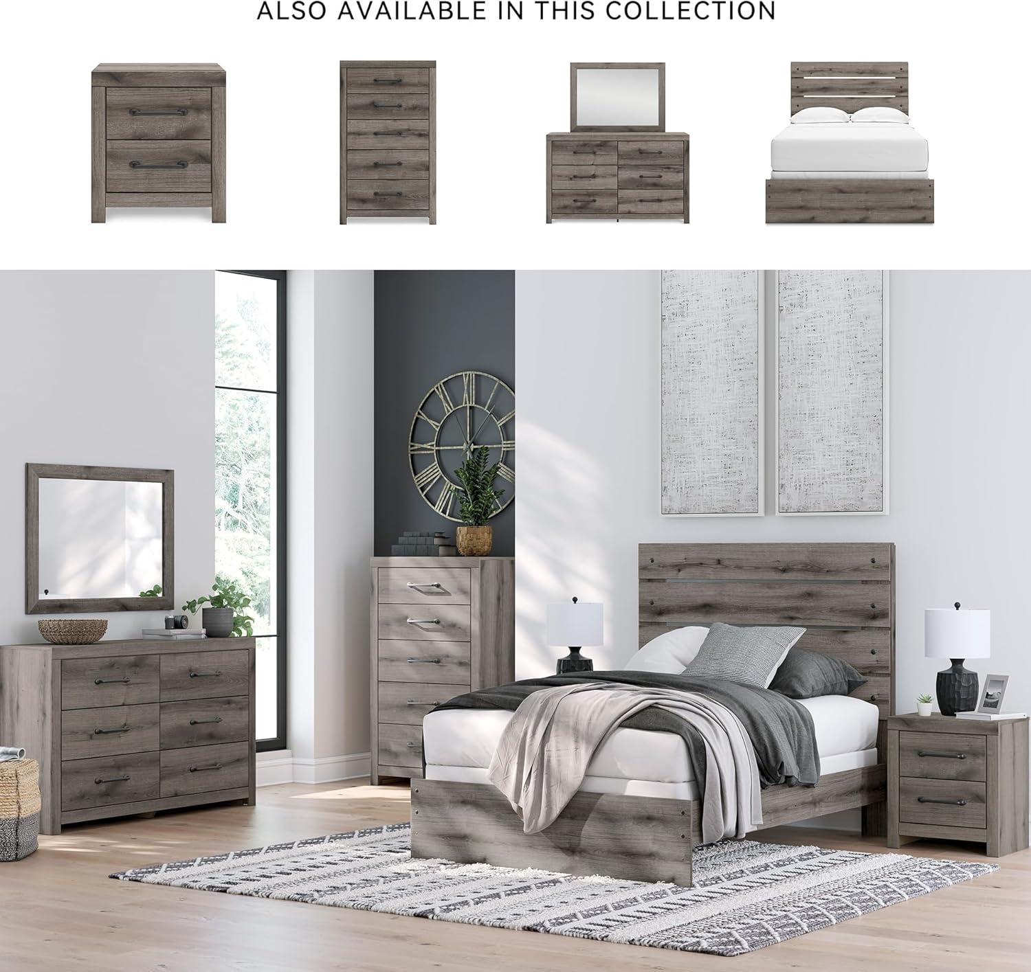 imageSignature Design by Ashley Blairhurst 3 Drawer Nightstand with USB Charging 2875quot Tall Light Grayish BrownBrown Gray
