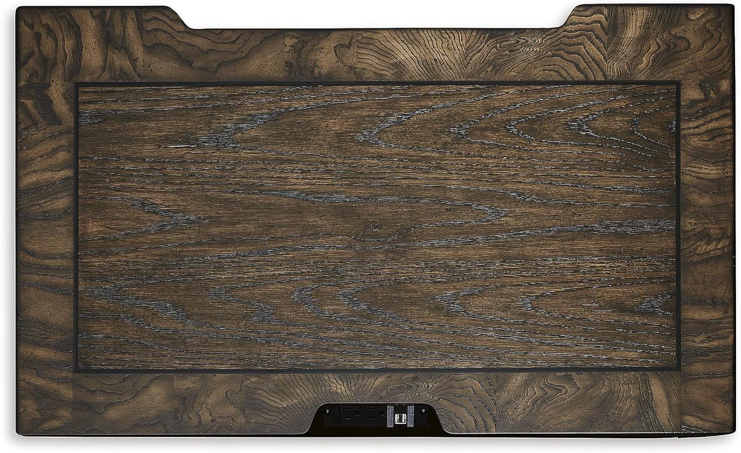 imageSignature Design by Ashley Blairhurst 3 Drawer Nightstand with USB Charging 2875quot Tall Light Grayish BrownDark Brown