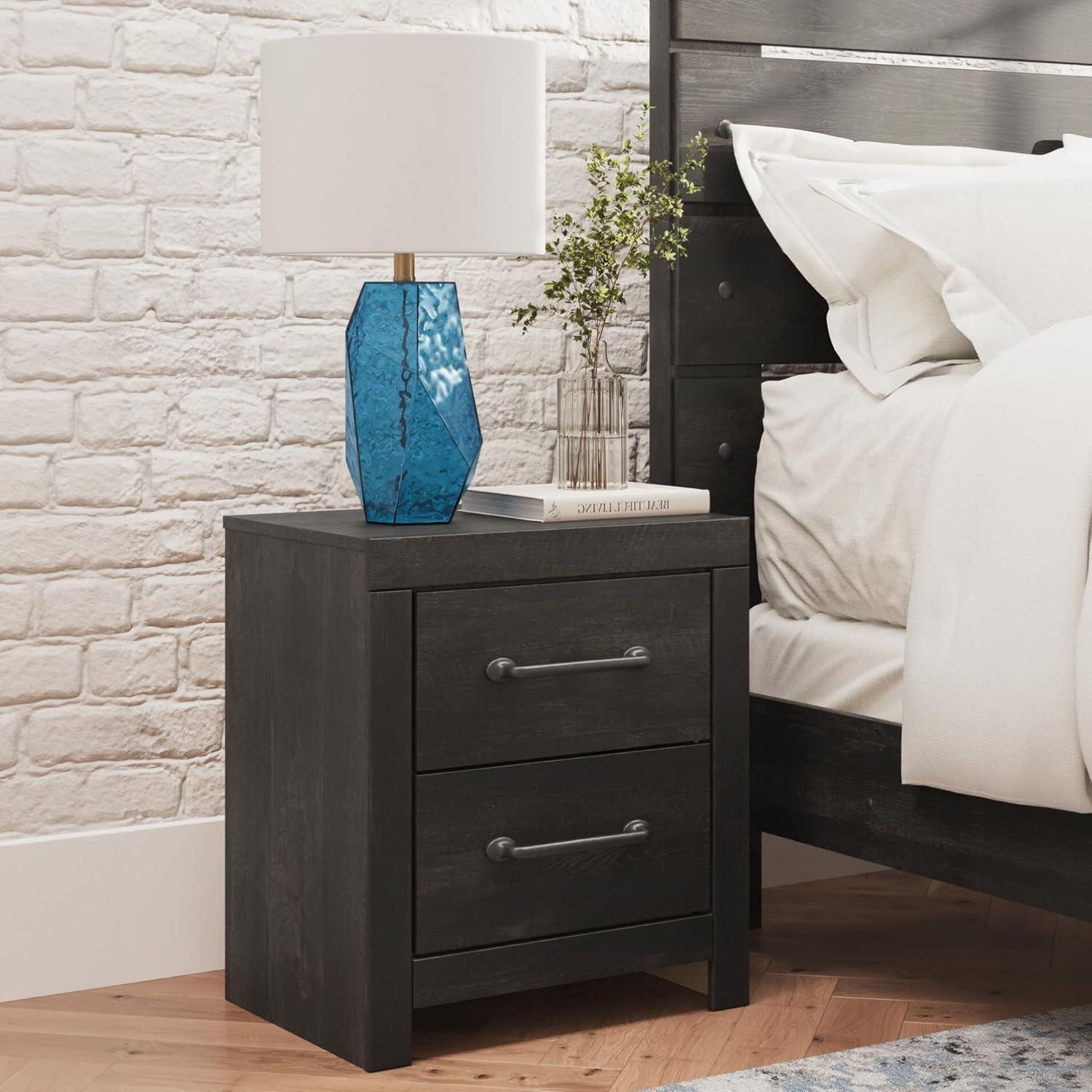 imageSignature Design by Ashley Blairhurst 3 Drawer Nightstand with USB Charging 2875quot Tall Light Grayish BrownDark Gray