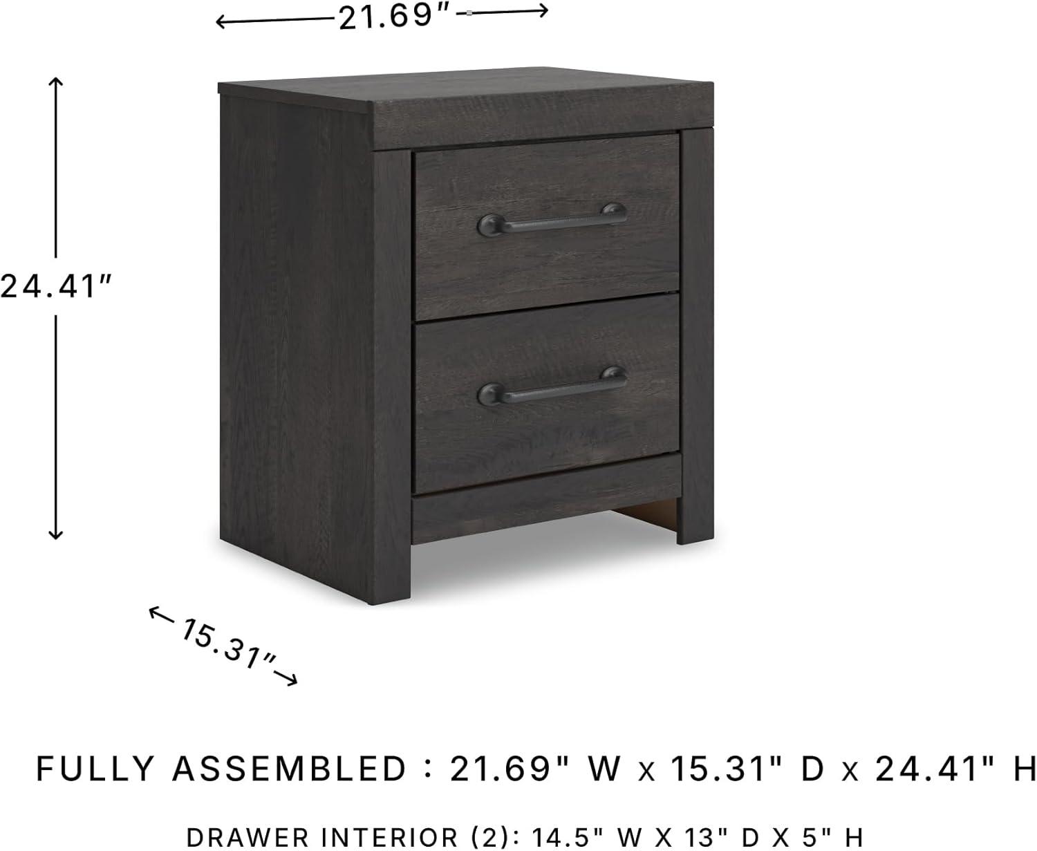 imageSignature Design by Ashley Blairhurst 3 Drawer Nightstand with USB Charging 2875quot Tall Light Grayish BrownDark Gray
