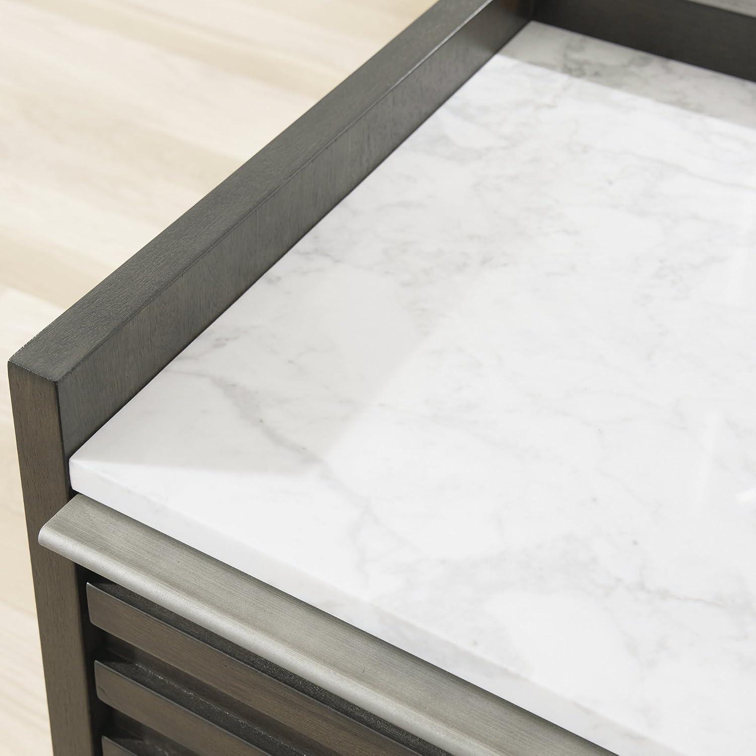 imageSignature Design by Ashley Blairhurst 3 Drawer Nightstand with USB Charging 2875quot Tall Light Grayish BrownGrayish BrownWhite