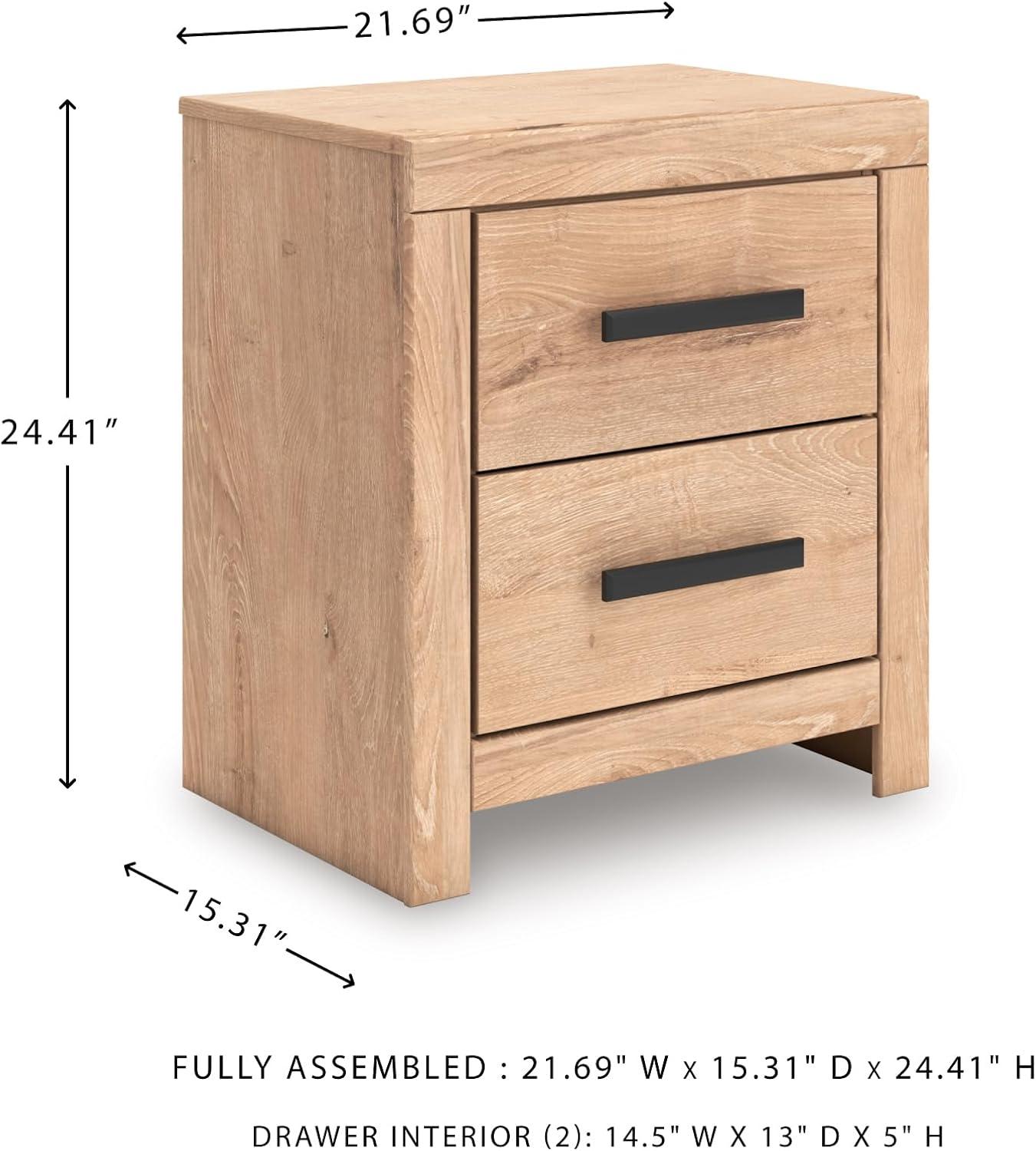 imageSignature Design by Ashley Blairhurst 3 Drawer Nightstand with USB Charging 2875quot Tall Light Grayish BrownTan