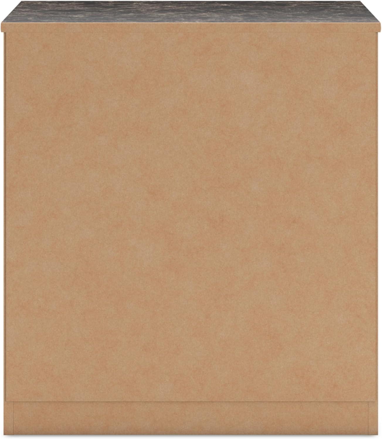 imageSignature Design by Ashley Blairhurst 3 Drawer Nightstand with USB Charging 2875quot Tall Light Grayish BrownTwo Toned