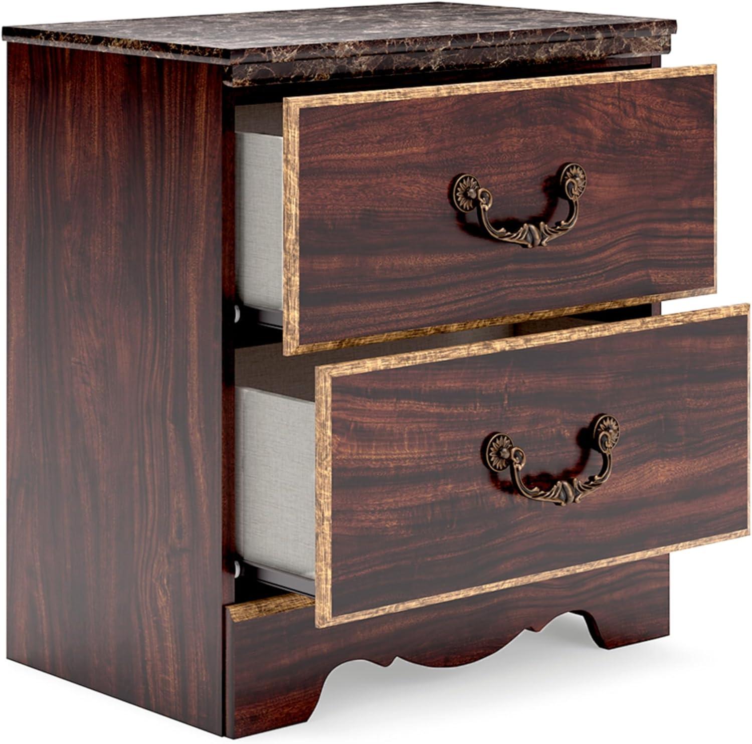 imageSignature Design by Ashley Blairhurst 3 Drawer Nightstand with USB Charging 2875quot Tall Light Grayish BrownTwo Toned