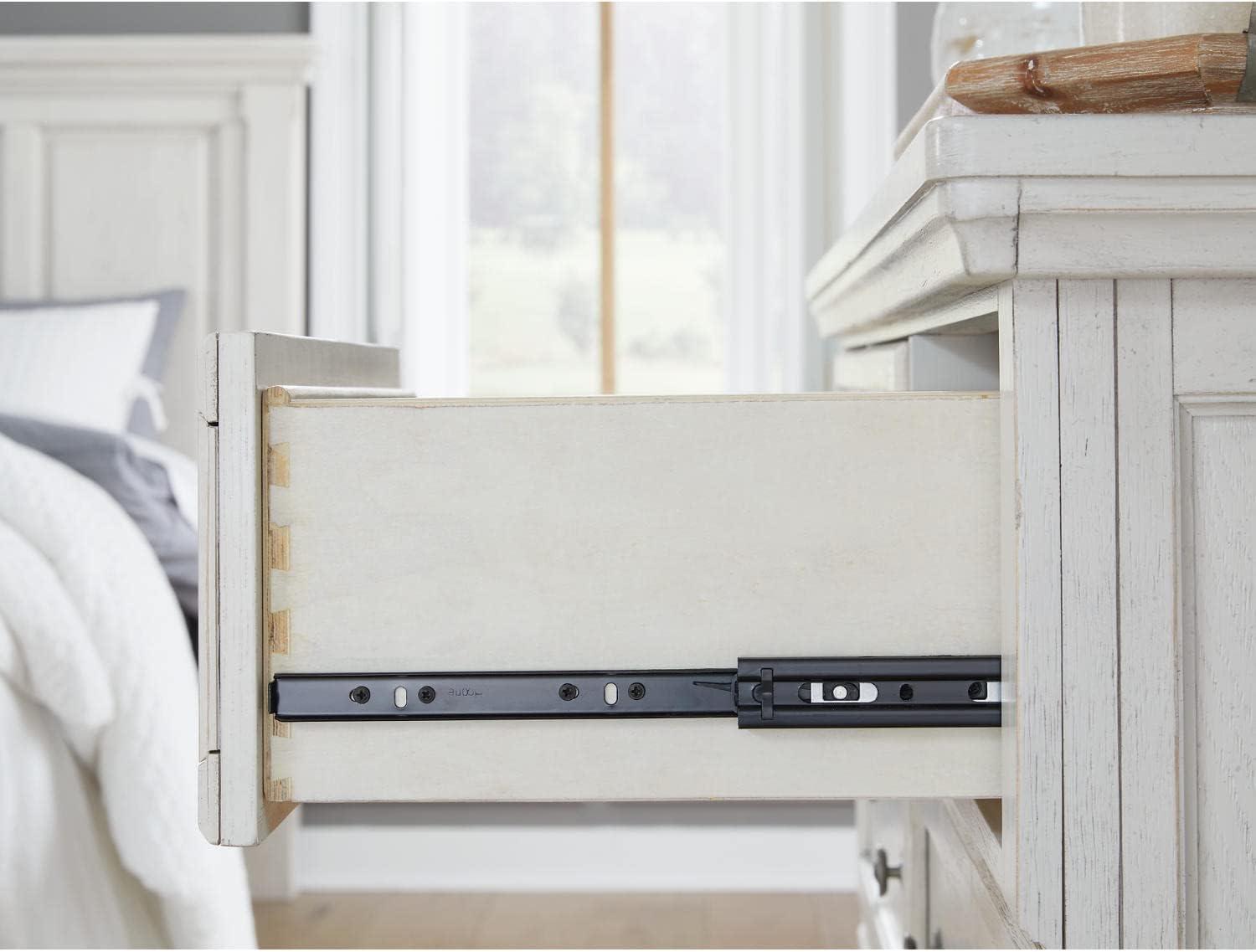 imageSignature Design by Ashley Blairhurst 3 Drawer Nightstand with USB Charging 2875quot Tall Light Grayish BrownWhite