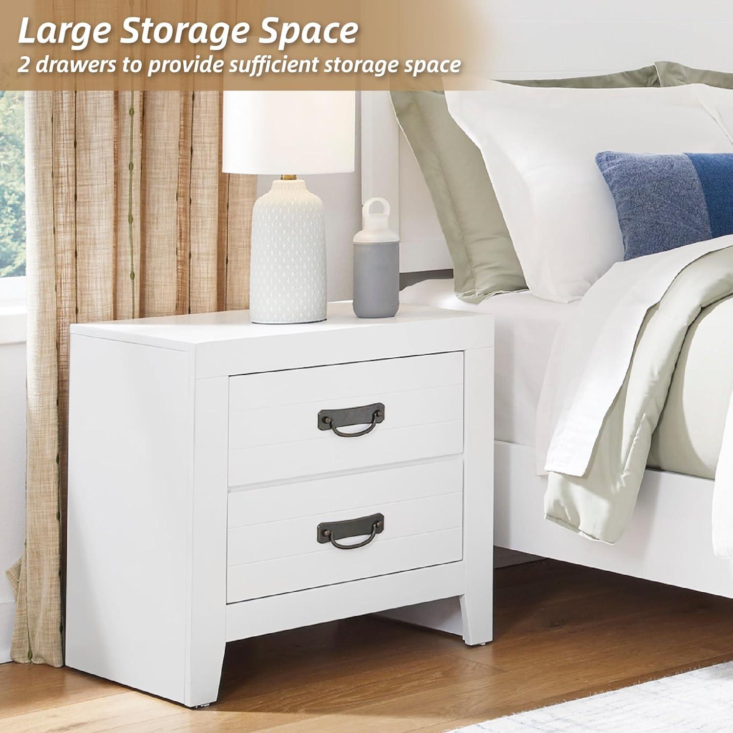 imageSignature Design by Ashley Blairhurst 3 Drawer Nightstand with USB Charging 2875quot Tall Light Grayish BrownWhite
