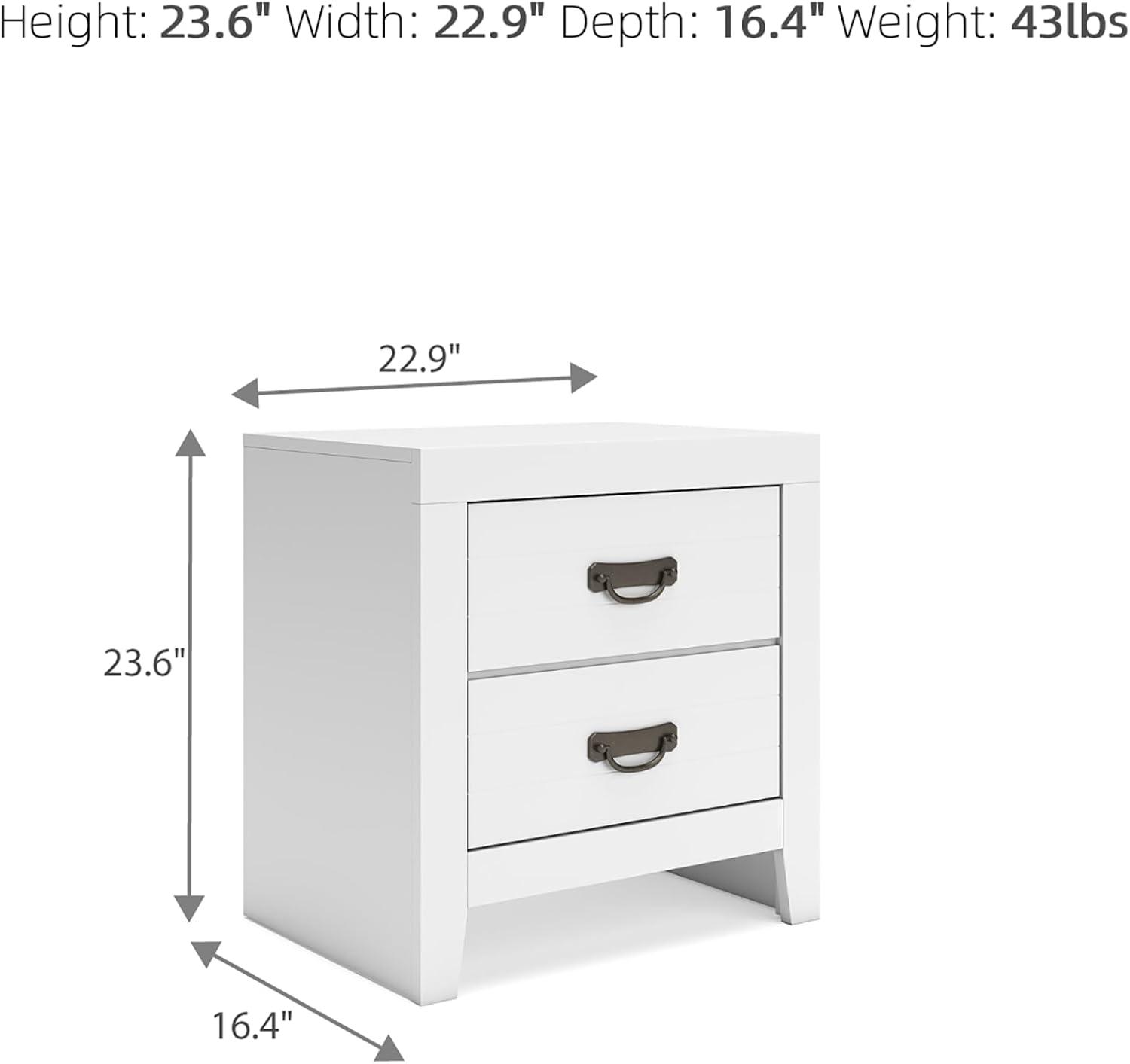 imageSignature Design by Ashley Blairhurst 3 Drawer Nightstand with USB Charging 2875quot Tall Light Grayish BrownWhite