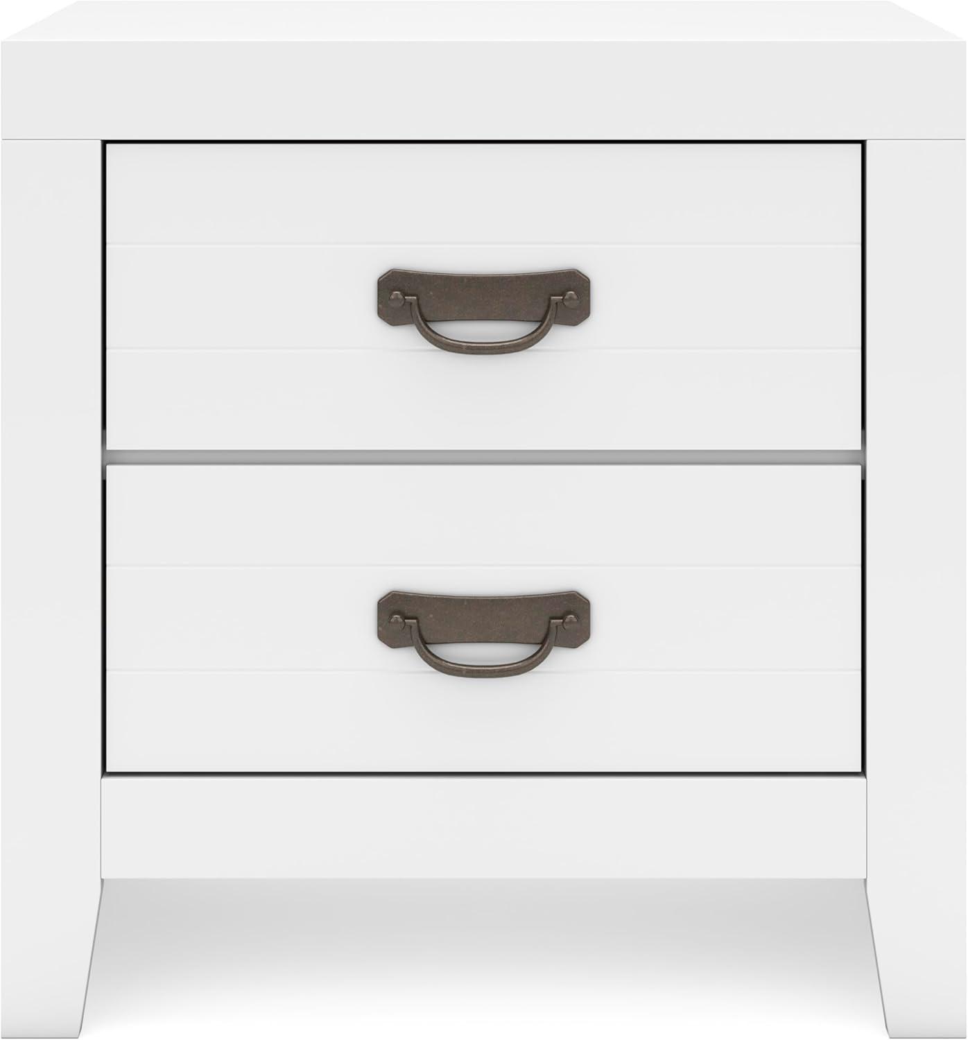 imageSignature Design by Ashley Blairhurst 3 Drawer Nightstand with USB Charging 2875quot Tall Light Grayish BrownWhite