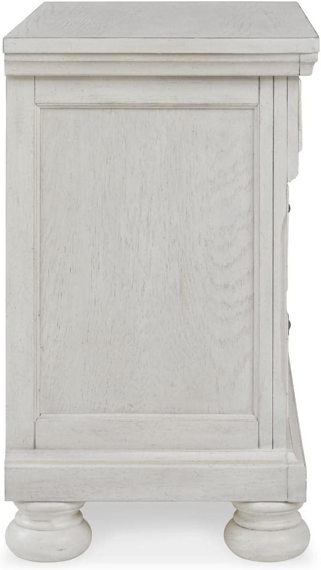 imageSignature Design by Ashley Blairhurst 3 Drawer Nightstand with USB Charging 2875quot Tall Light Grayish BrownWhite