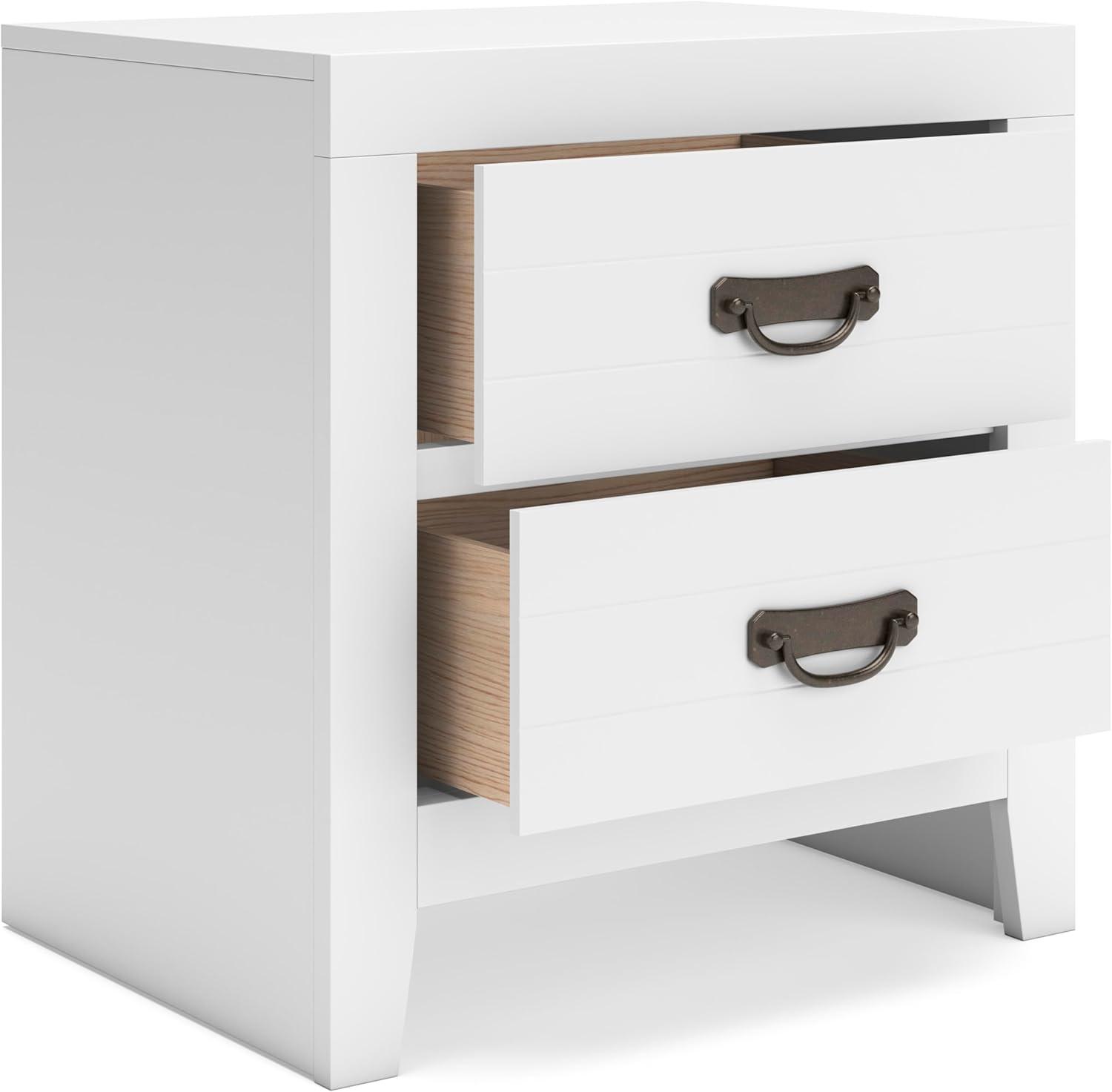 imageSignature Design by Ashley Blairhurst 3 Drawer Nightstand with USB Charging 2875quot Tall Light Grayish BrownWhite