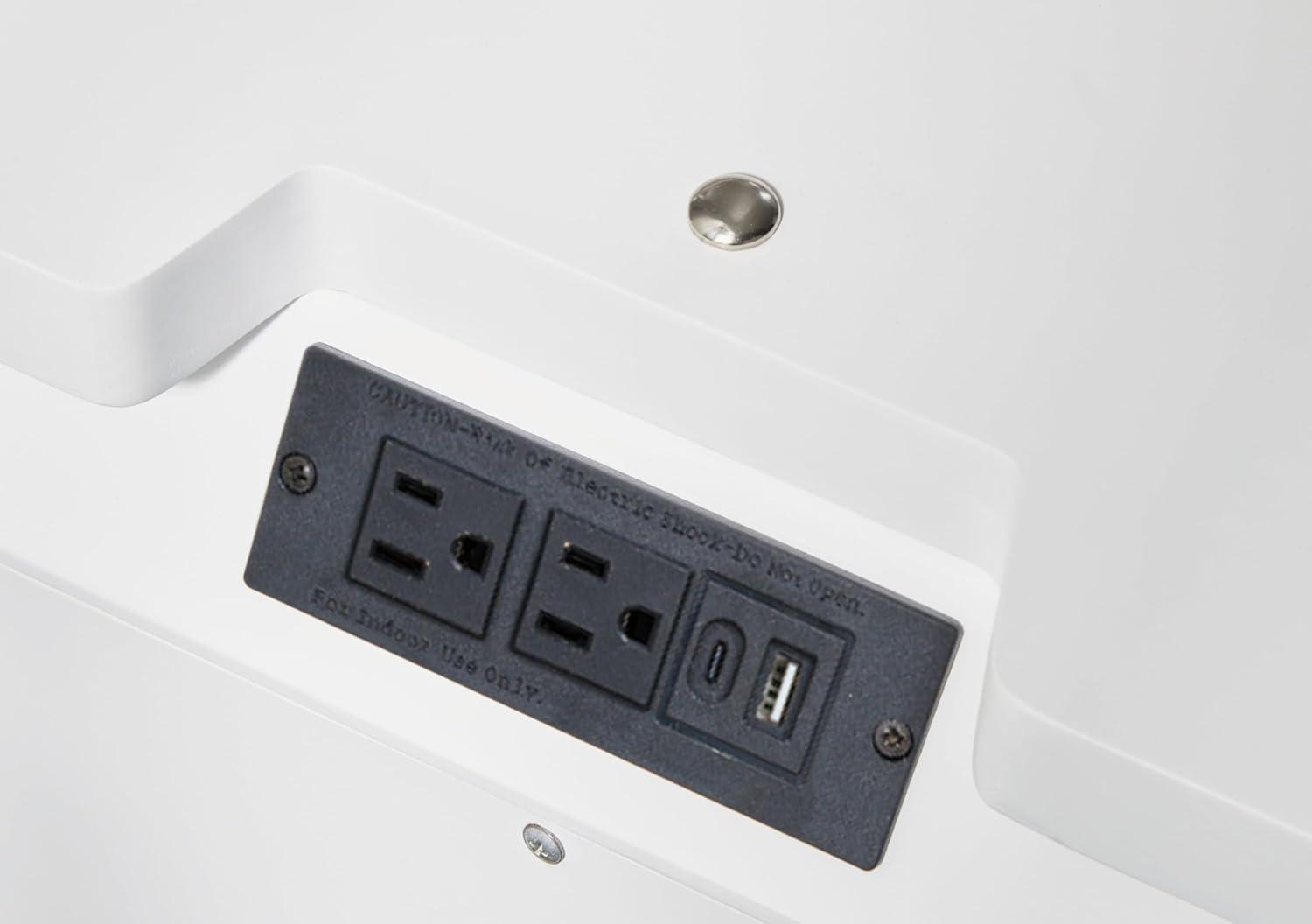 imageSignature Design by Ashley Blairhurst 3 Drawer Nightstand with USB Charging 2875quot Tall Light Grayish BrownWhiteSilver