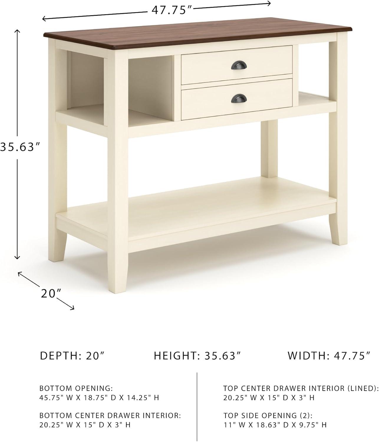 imageSignature Design by Ashley Bolanburg French Country Dining Room Server 3 Doors 2 Adjustable Shelves Wood 5788quot W x 1813quot D x 36quot H 2tone White ampamp BrownTraditional