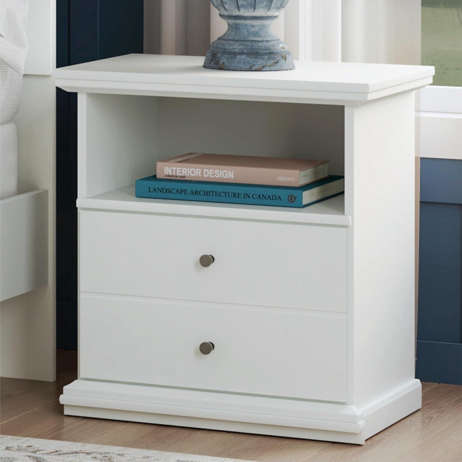 imageSignature Design by Ashley Bostwick Shoals Childrens Traditional 1 Drawer Nightstand with 1 Storage Cubby 2437quot Tall WhiteBostwick Shoals