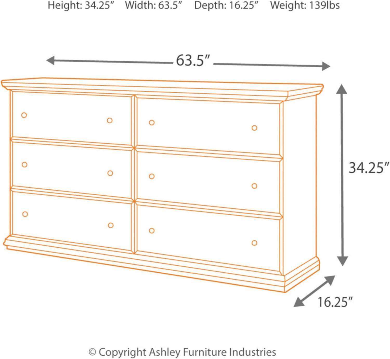 imageSignature Design by Ashley Bostwick Shoals Childrens Traditional 6 Drawer Dresser WhiteBlack