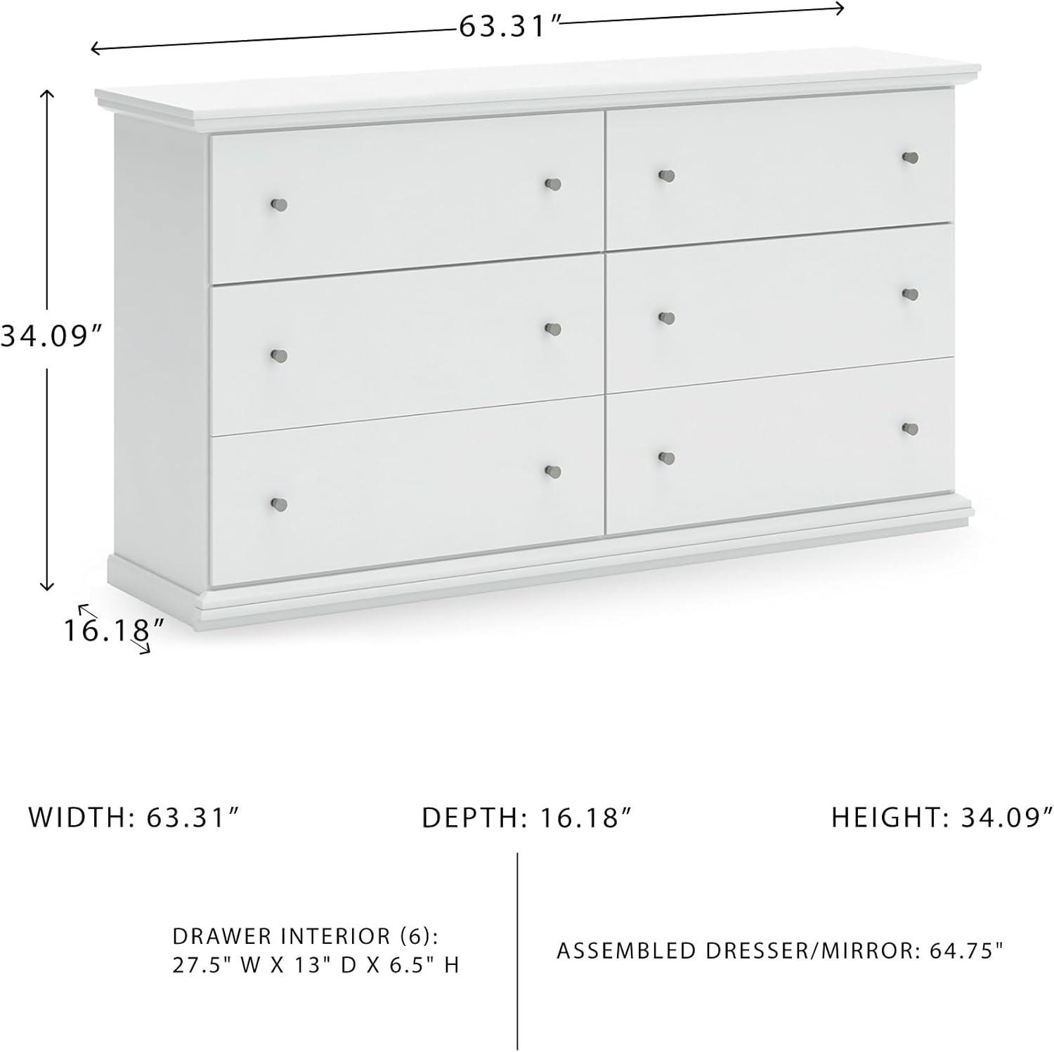 imageSignature Design by Ashley Bostwick Shoals Childrens Traditional 6 Drawer Dresser WhiteWhite