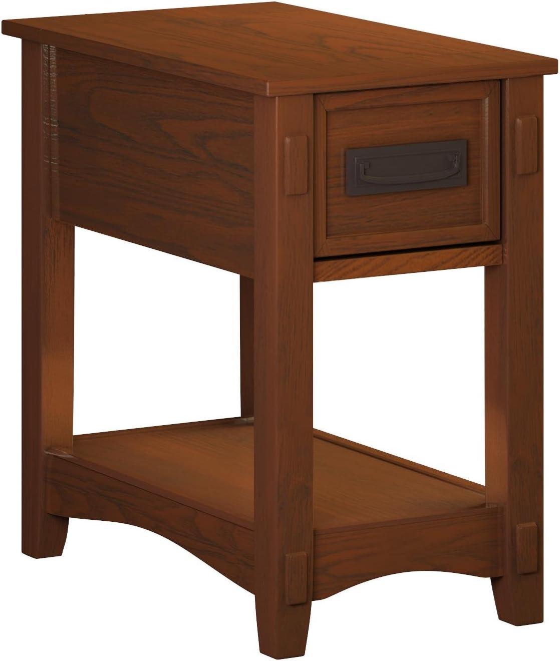imageSignature Design by Ashley Breegin New Traditional Wooden Chair Side End Table with 1 Drawer and 1 Fixed Shelf Brown
