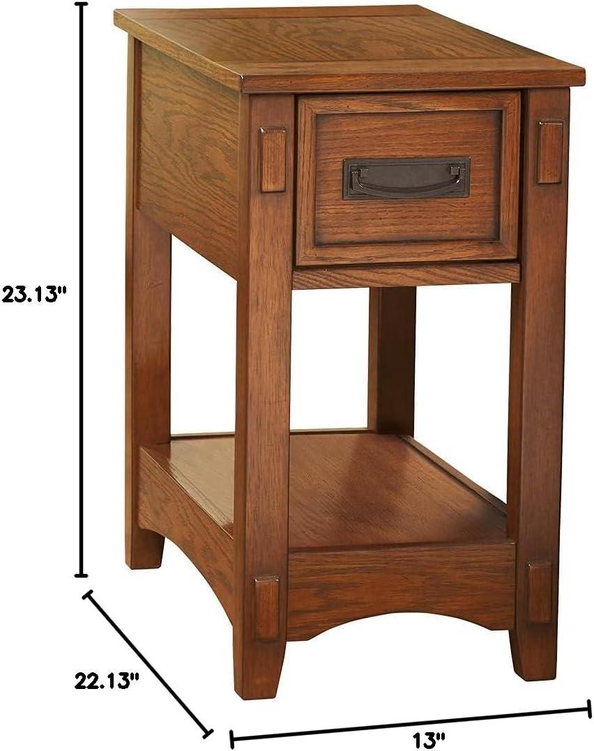 imageSignature Design by Ashley Breegin New Traditional Wooden Chair Side End Table with 1 Drawer and 1 Fixed Shelf Brown