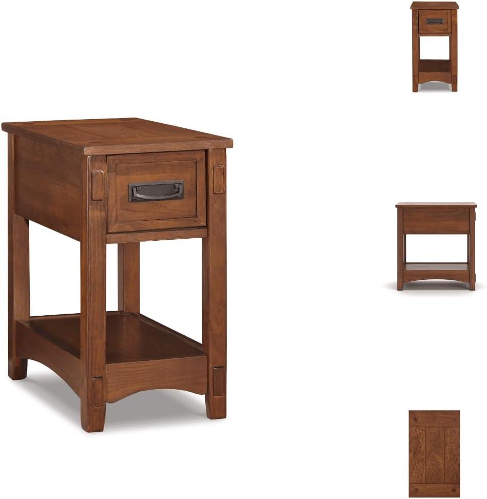 imageSignature Design by Ashley Breegin New Traditional Wooden Chair Side End Table with 1 Drawer and 1 Fixed Shelf Brown