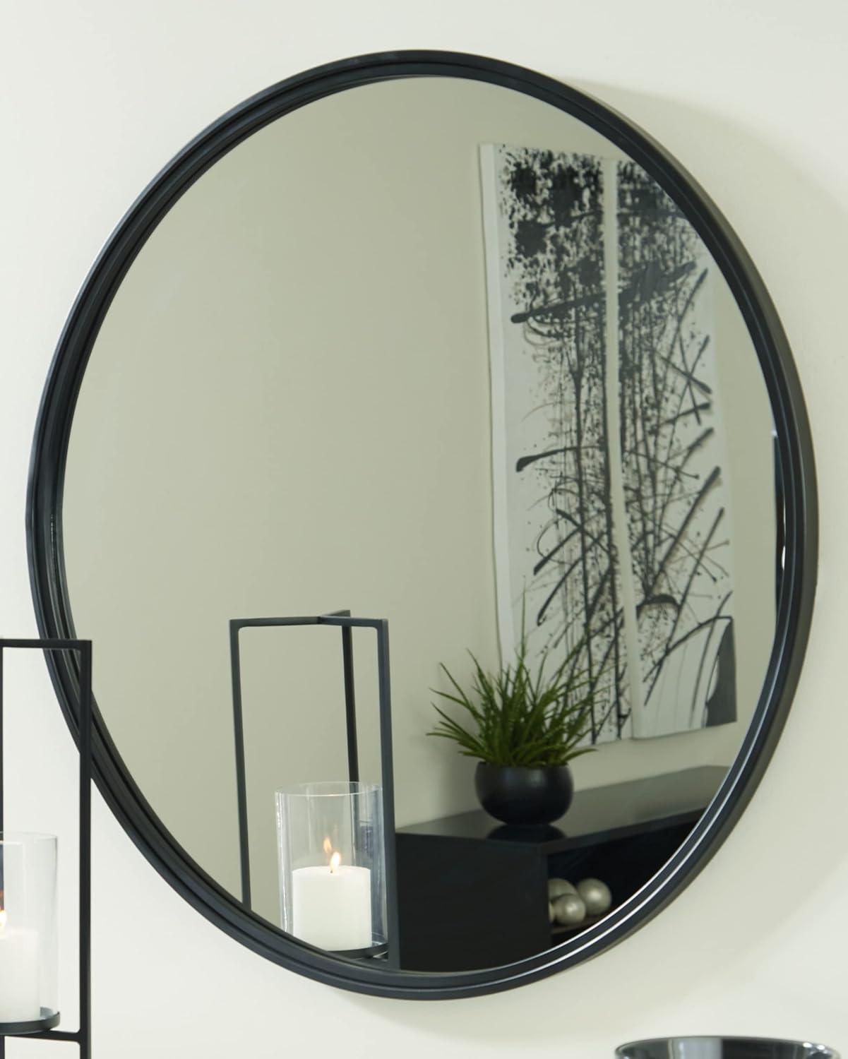 imageSignature Design by Ashley Brocky 24quot Contemporary Rectangular Wall Mounted Accent Mirror WhiteBlack