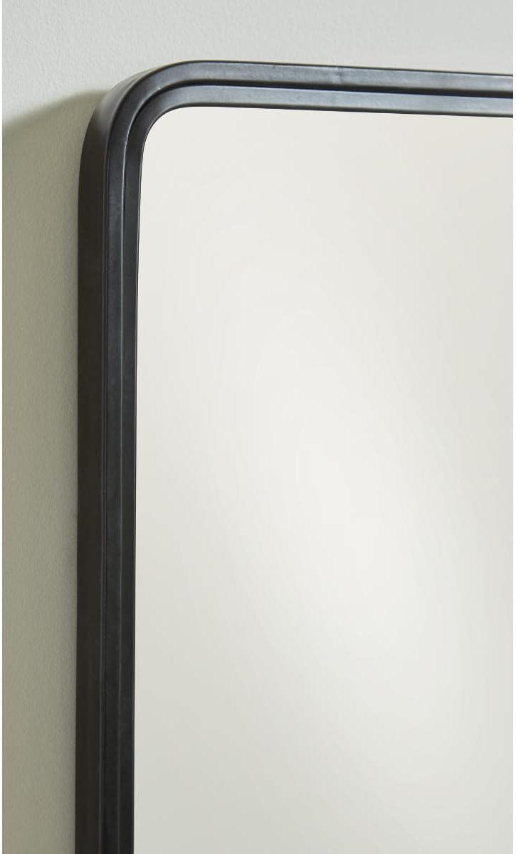 imageSignature Design by Ashley Brocky 24quot Contemporary Rectangular Wall Mounted Accent Mirror WhiteBlack