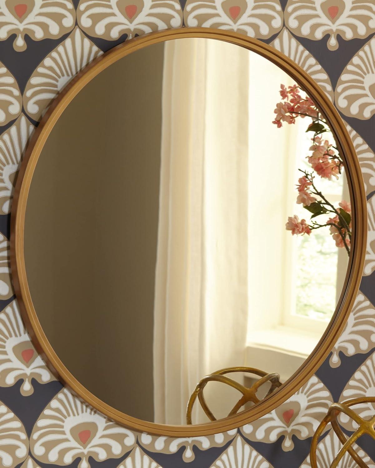 imageSignature Design by Ashley Brocky 24quot Contemporary Rectangular Wall Mounted Accent Mirror WhiteGold