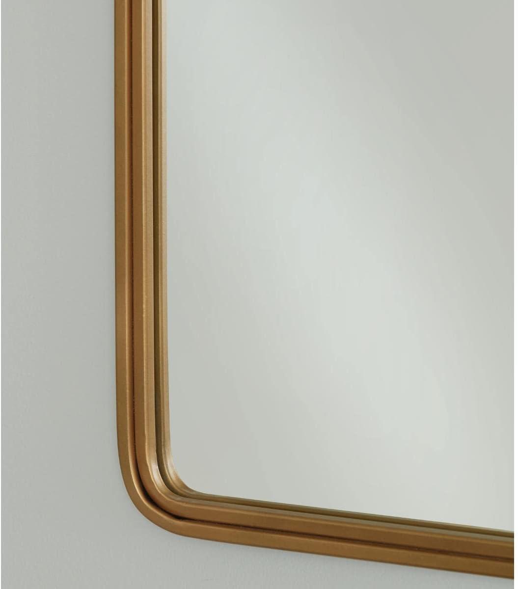 imageSignature Design by Ashley Brocky 24quot Contemporary Rectangular Wall Mounted Accent Mirror WhiteGold