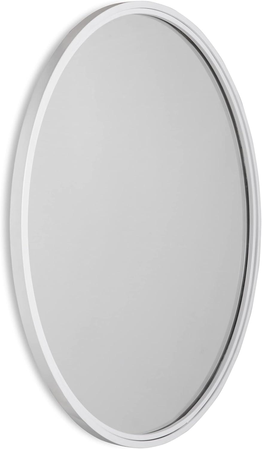 imageSignature Design by Ashley Brocky 24quot Contemporary Rectangular Wall Mounted Accent Mirror WhiteWhite