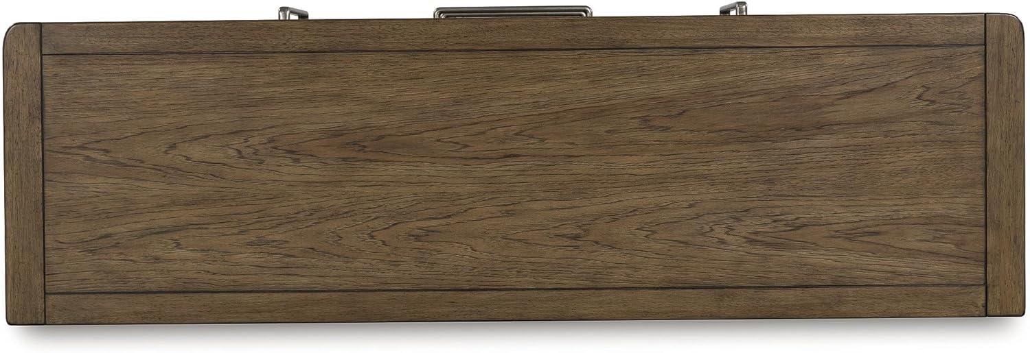 imageSignature Design by Ashley Cabalynn Farmhouse Glazed 2Door Dining Server with Adjustable Shelves and 3 Drawers Light Brown