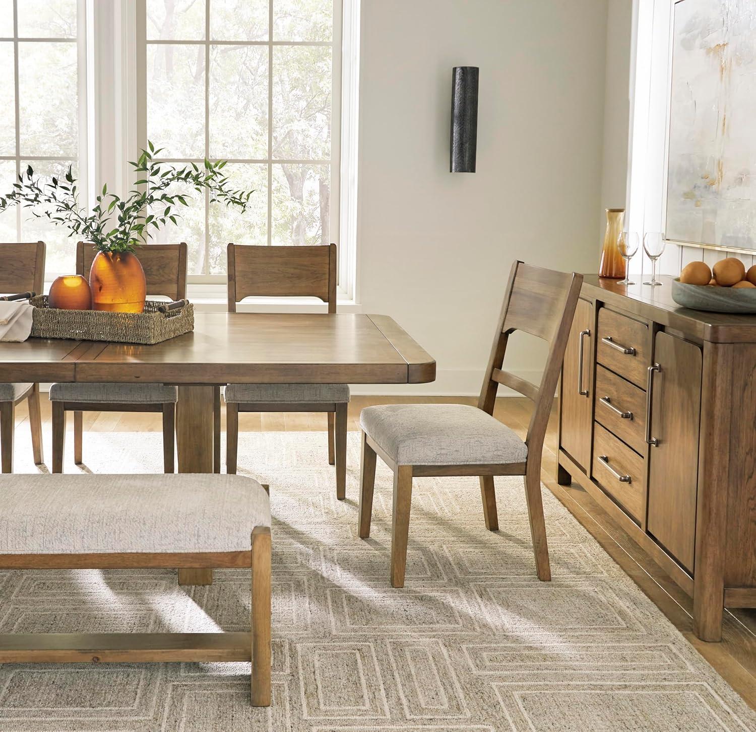 imageSignature Design by Ashley Cabalynn Farmhouse Glazed 2Door Dining Server with Adjustable Shelves and 3 Drawers Light Brown