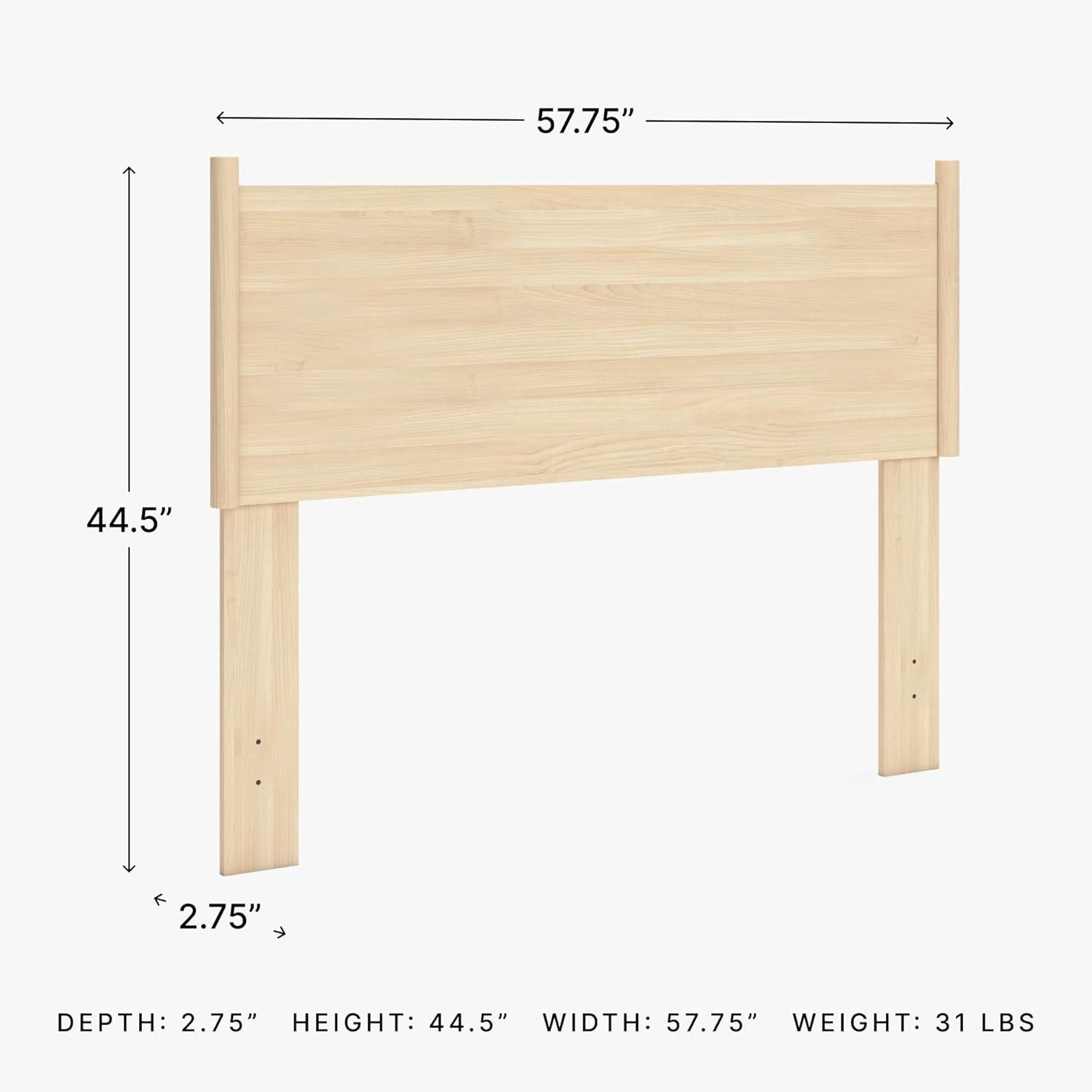 imageSignature Design by Ashley Cabinella Rustic Panel Headboard for Bedroom Adjustable Height Options Wood Queen Light Brown Headboard OnlyFull