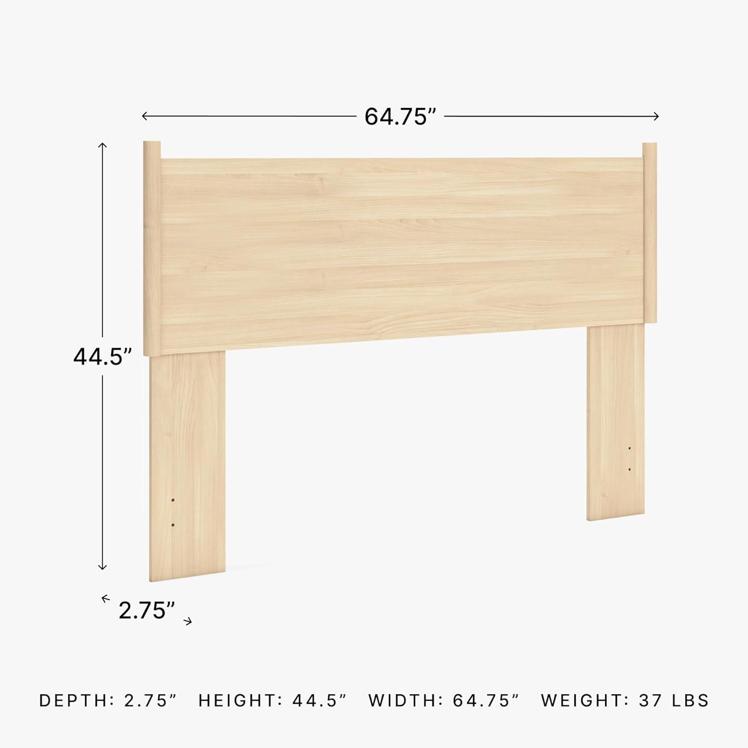 imageSignature Design by Ashley Cabinella Rustic Panel Headboard for Bedroom Adjustable Height Options Wood Queen Light Brown Headboard OnlyQueen