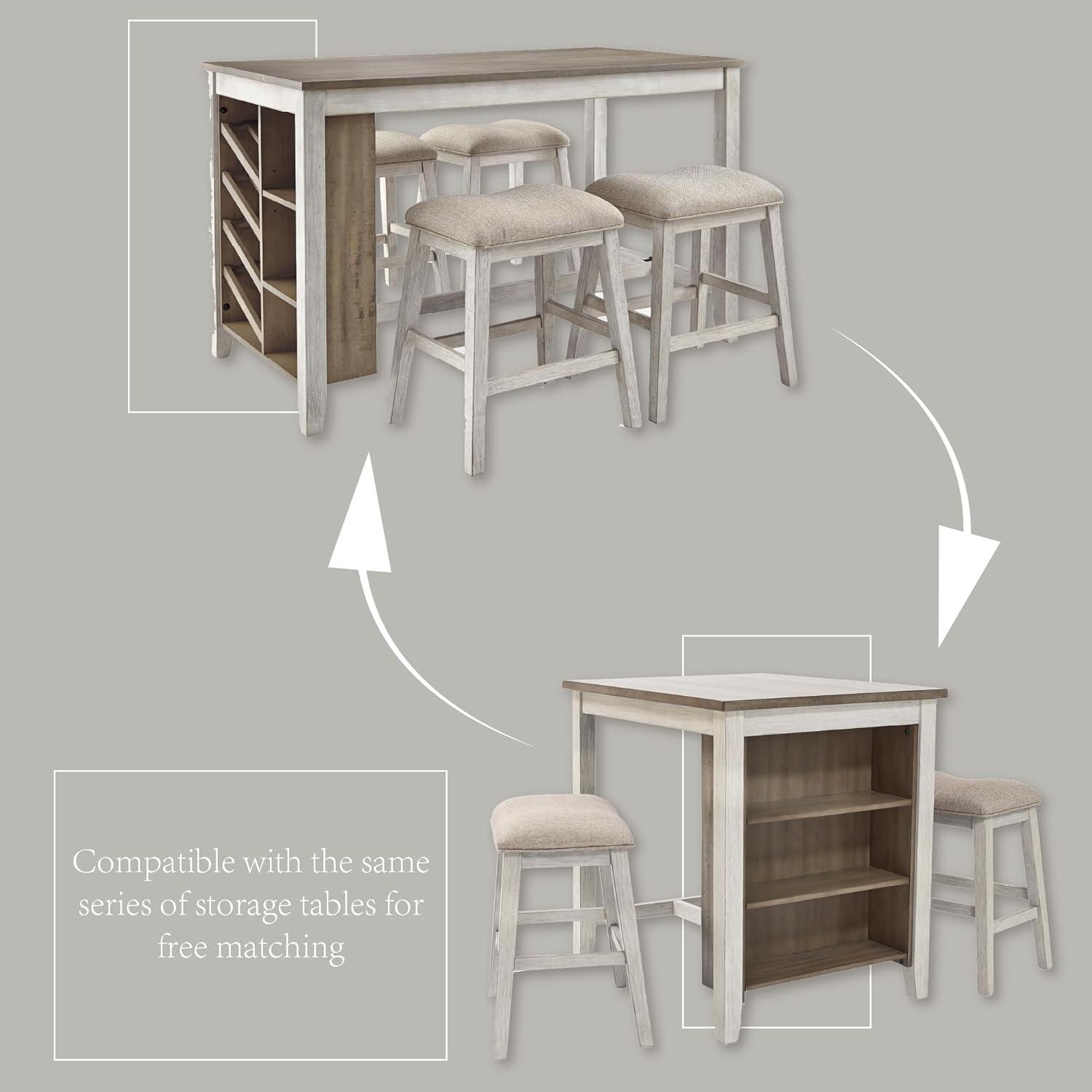 imageSignature Design by Ashley Caitbrook Rustic 244quot Counter Height Upholstered Barstool 2 Count GrayWhitewash