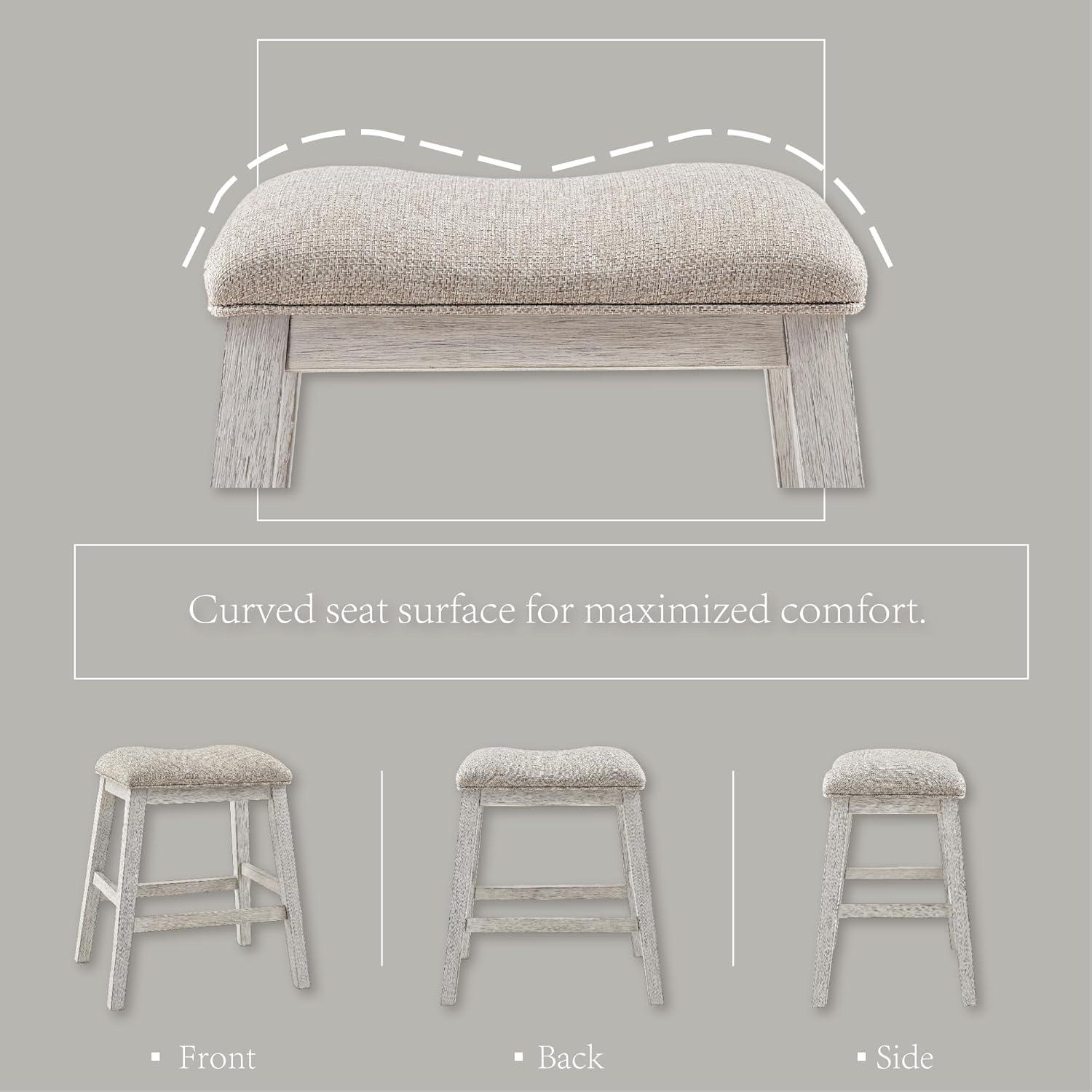 imageSignature Design by Ashley Caitbrook Rustic 244quot Counter Height Upholstered Barstool 2 Count GrayWhitewash