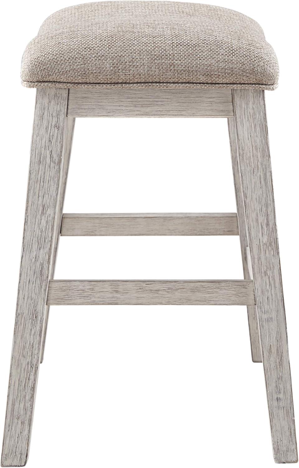 imageSignature Design by Ashley Caitbrook Rustic 244quot Counter Height Upholstered Barstool 2 Count GrayWhitewash