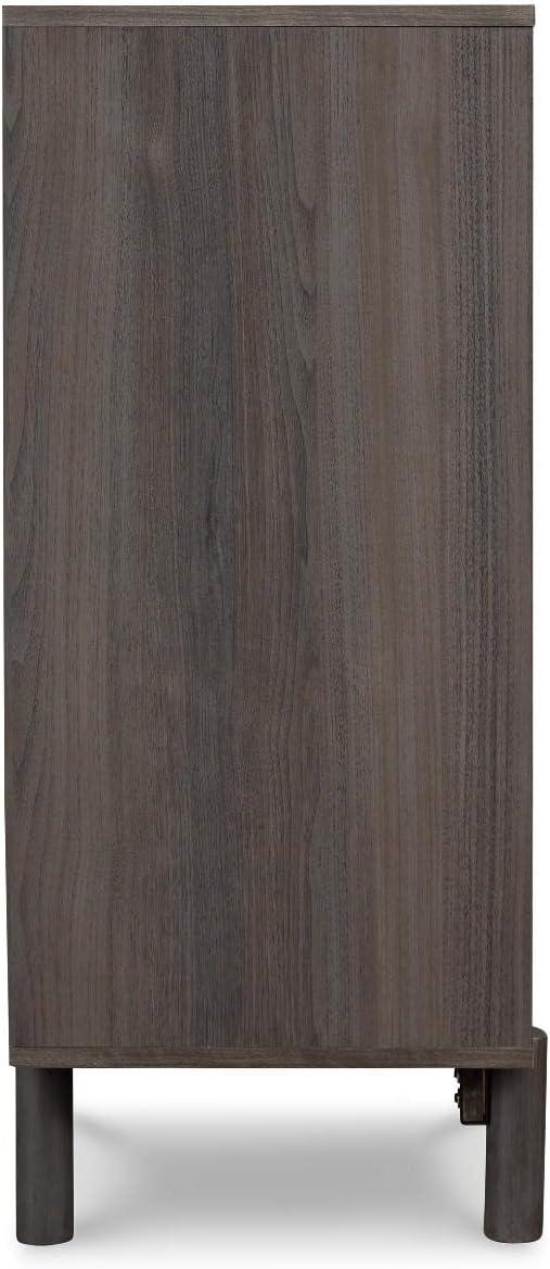 imageSignature Design by Ashley Calverson Contemporary 6 Drawer Dresser with Burnished Goldtone Pulls Dark BrownBrownish Gray