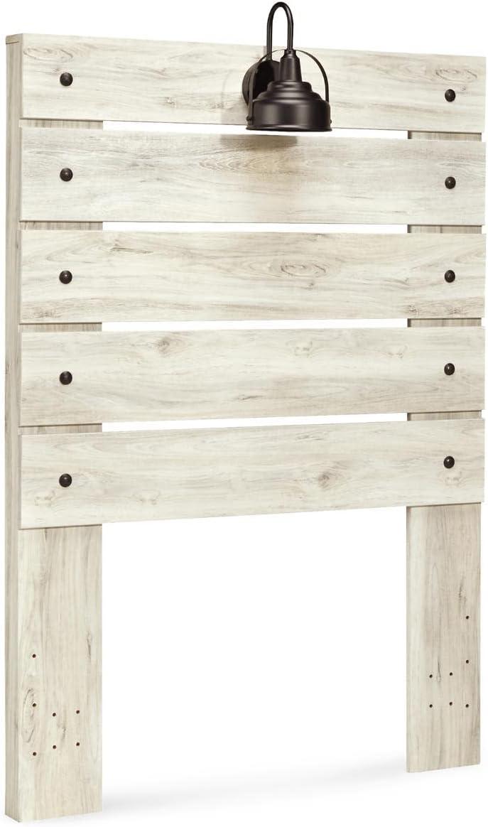 imageSignature Design by Ashley Cambeck Farmhouse Panel Headboard ONLY with USB Charging Stations King WhitewashTwin