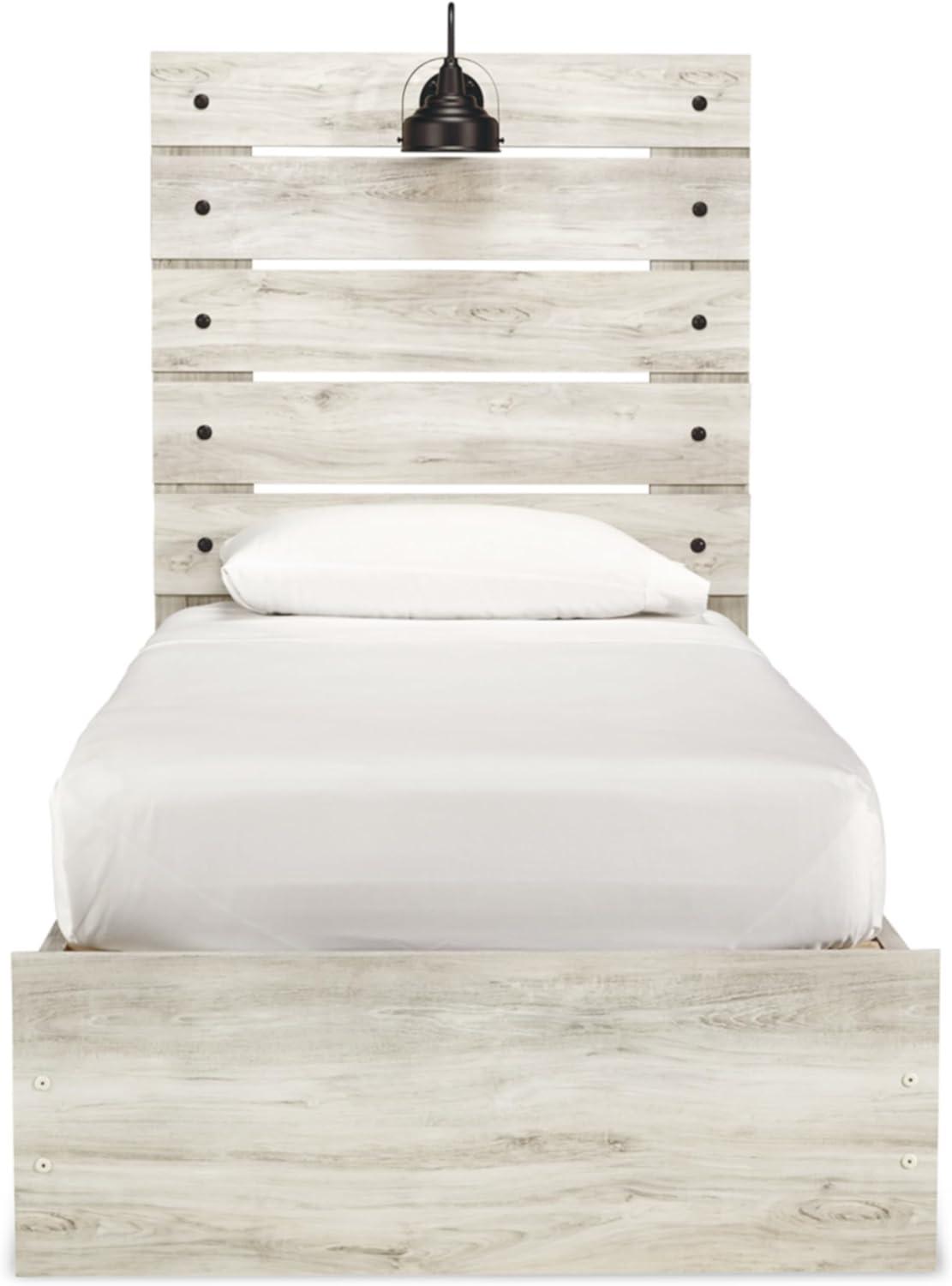 imageSignature Design by Ashley Cambeck Farmhouse Panel Headboard ONLY with USB Charging Stations King WhitewashTwin