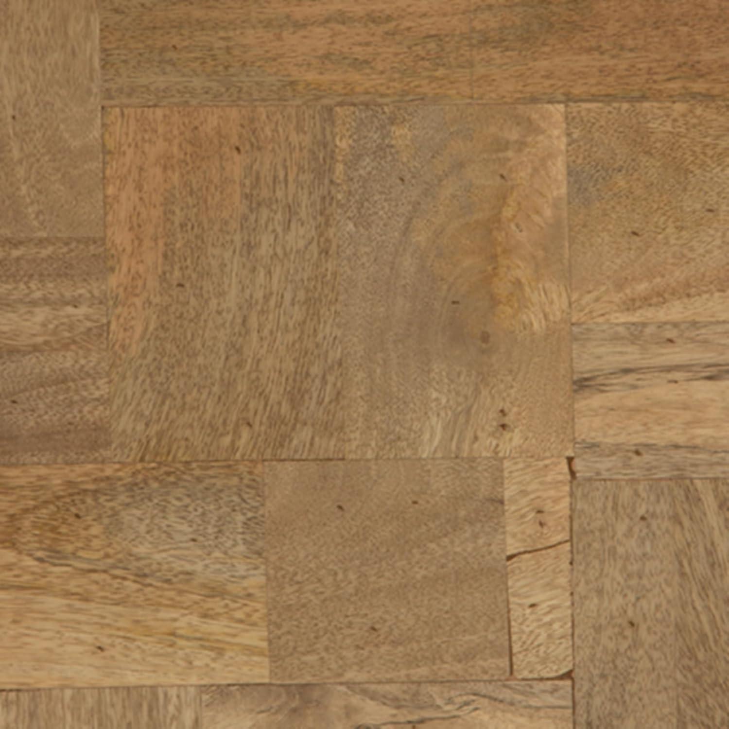 imageSignature Design by Ashley Camlett Contemporary Console Sofa Table with Shelf and Patchwork Patterned Support Post Dark Brown ampamp Light Brown