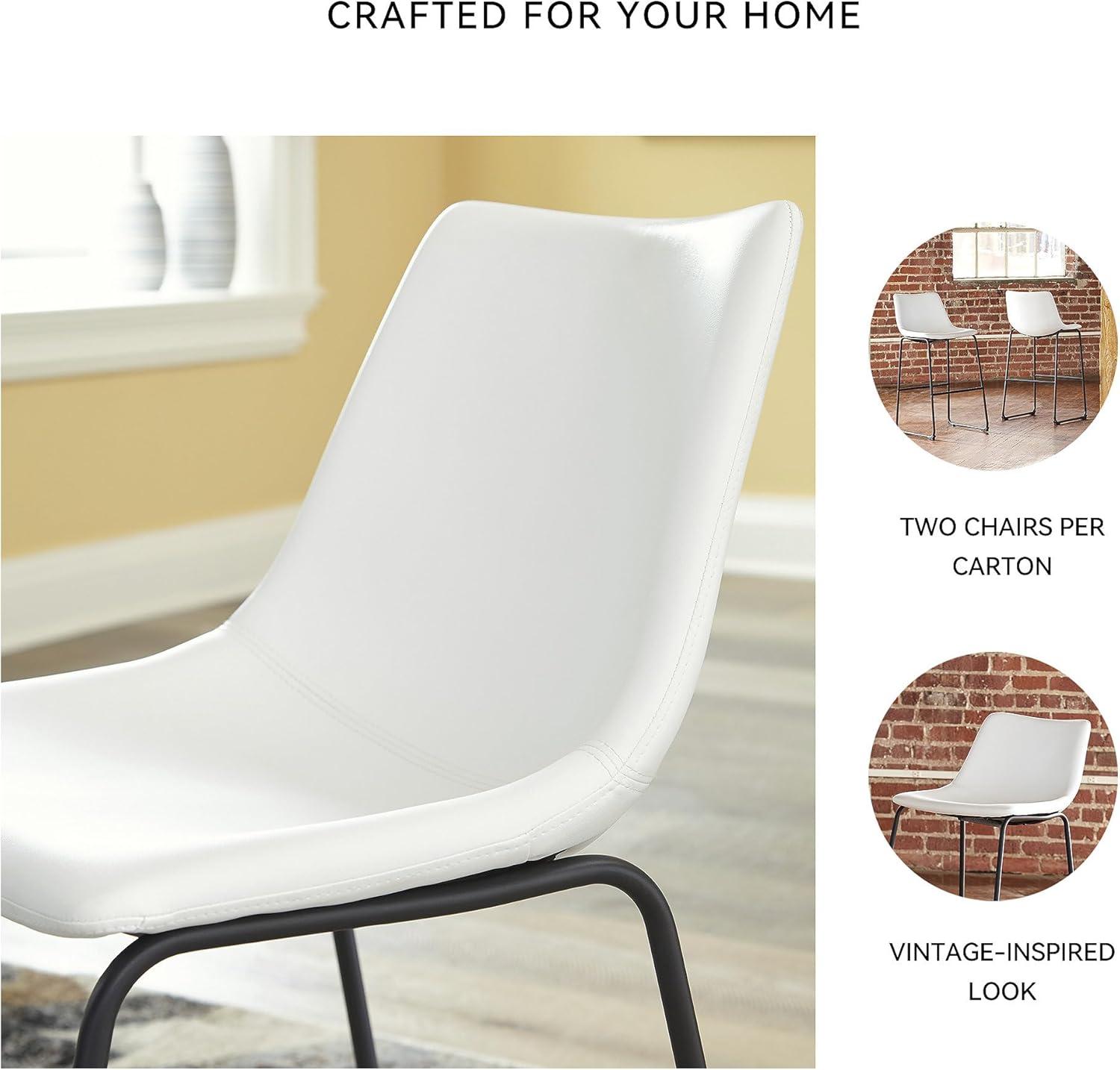 imageSignature Design by Ashley Centiar 24quot Counter Height Modern Bucket Barstool 2 Count BrownWhite