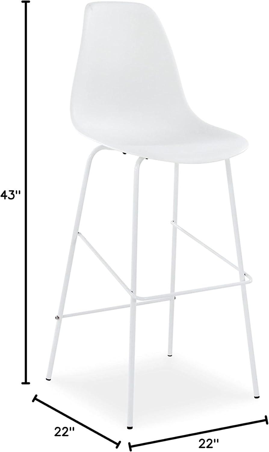 imageSignature Design by Ashley Centiar 24quot Counter Height Modern Bucket Barstool 2 Count BrownWhite