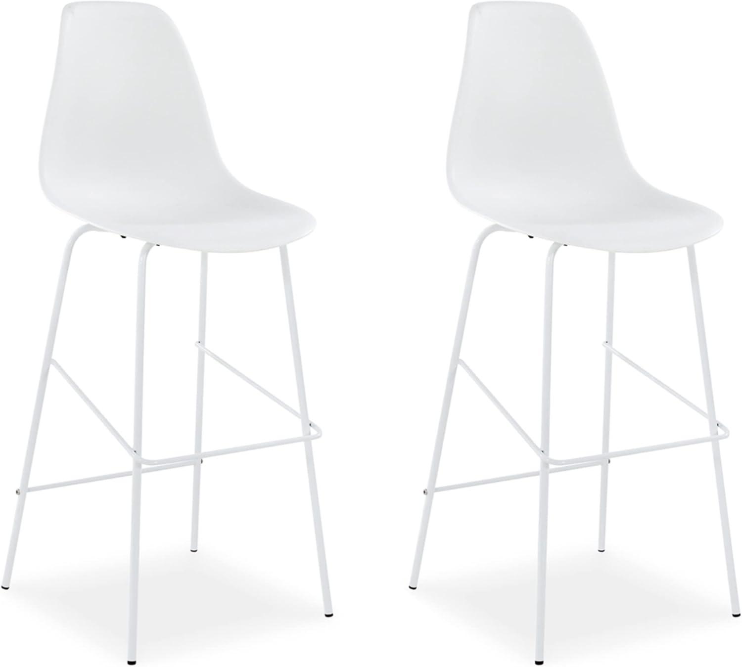 imageSignature Design by Ashley Centiar 24quot Counter Height Modern Bucket Barstool 2 Count BrownWhite