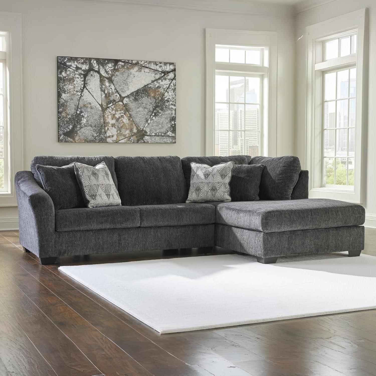imageSignature Design by Ashley Creswell Transitional Round Upholstered Oversized Swivel Accent Chair GrayDark Gray