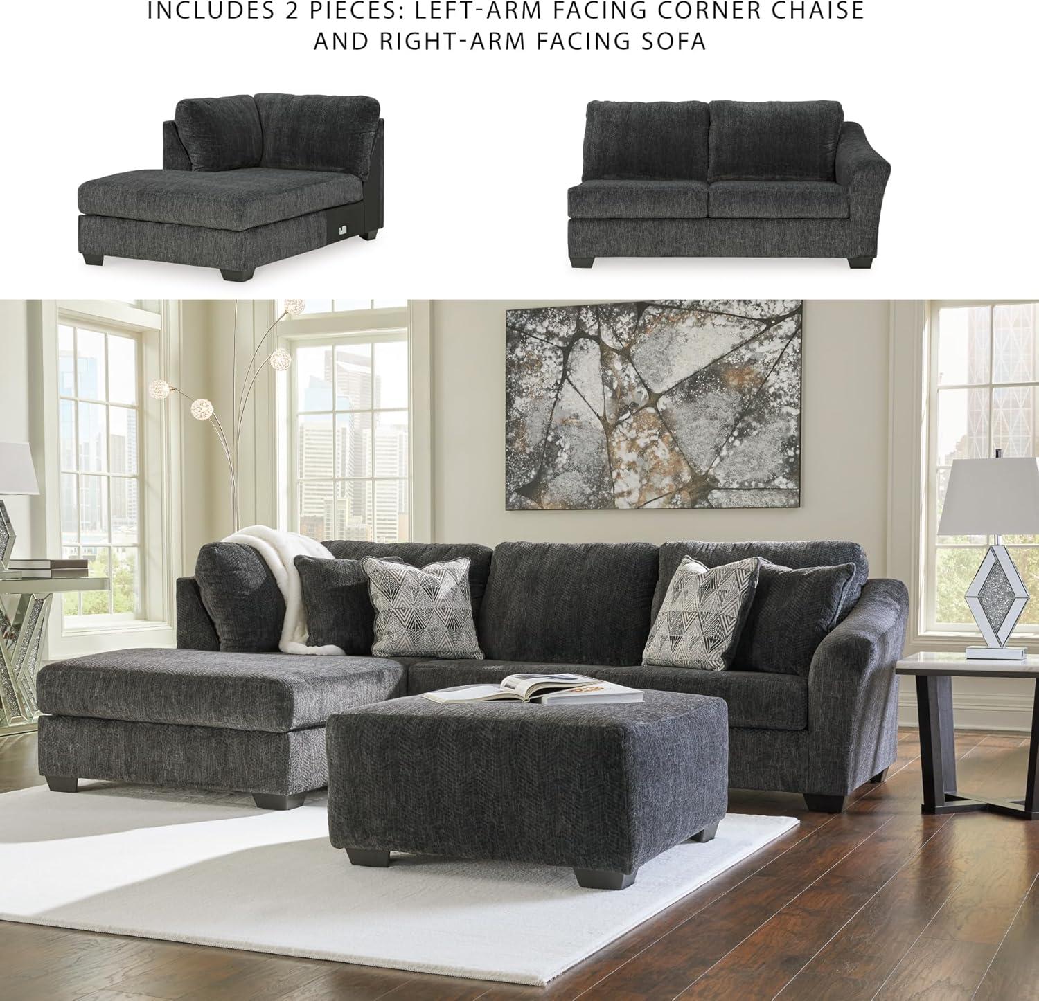 imageSignature Design by Ashley Creswell Transitional Round Upholstered Oversized Swivel Accent Chair GrayDark Gray