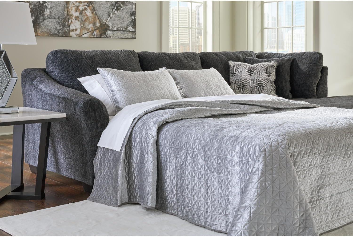 imageSignature Design by Ashley Creswell Transitional Round Upholstered Oversized Swivel Accent Chair GrayDark Gray