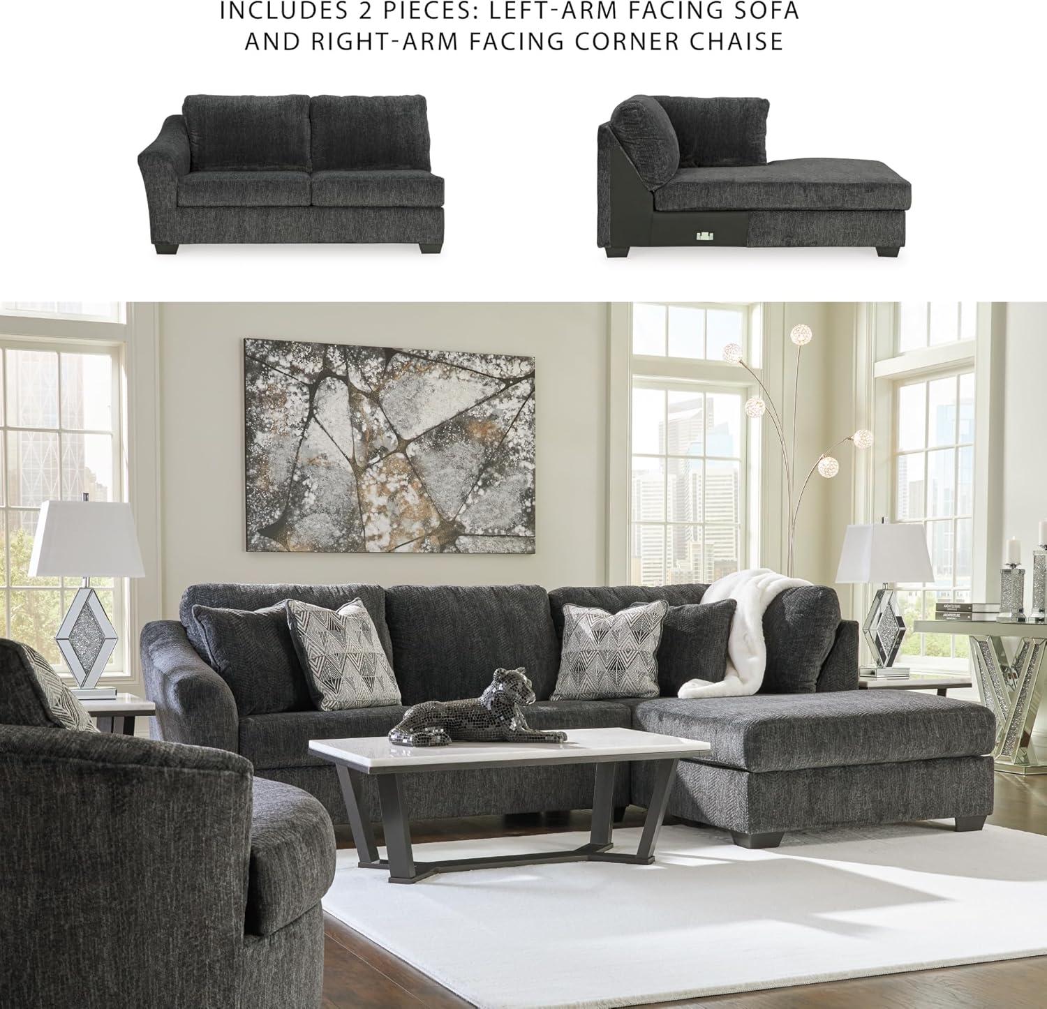 imageSignature Design by Ashley Creswell Transitional Round Upholstered Oversized Swivel Accent Chair GrayDark Gray