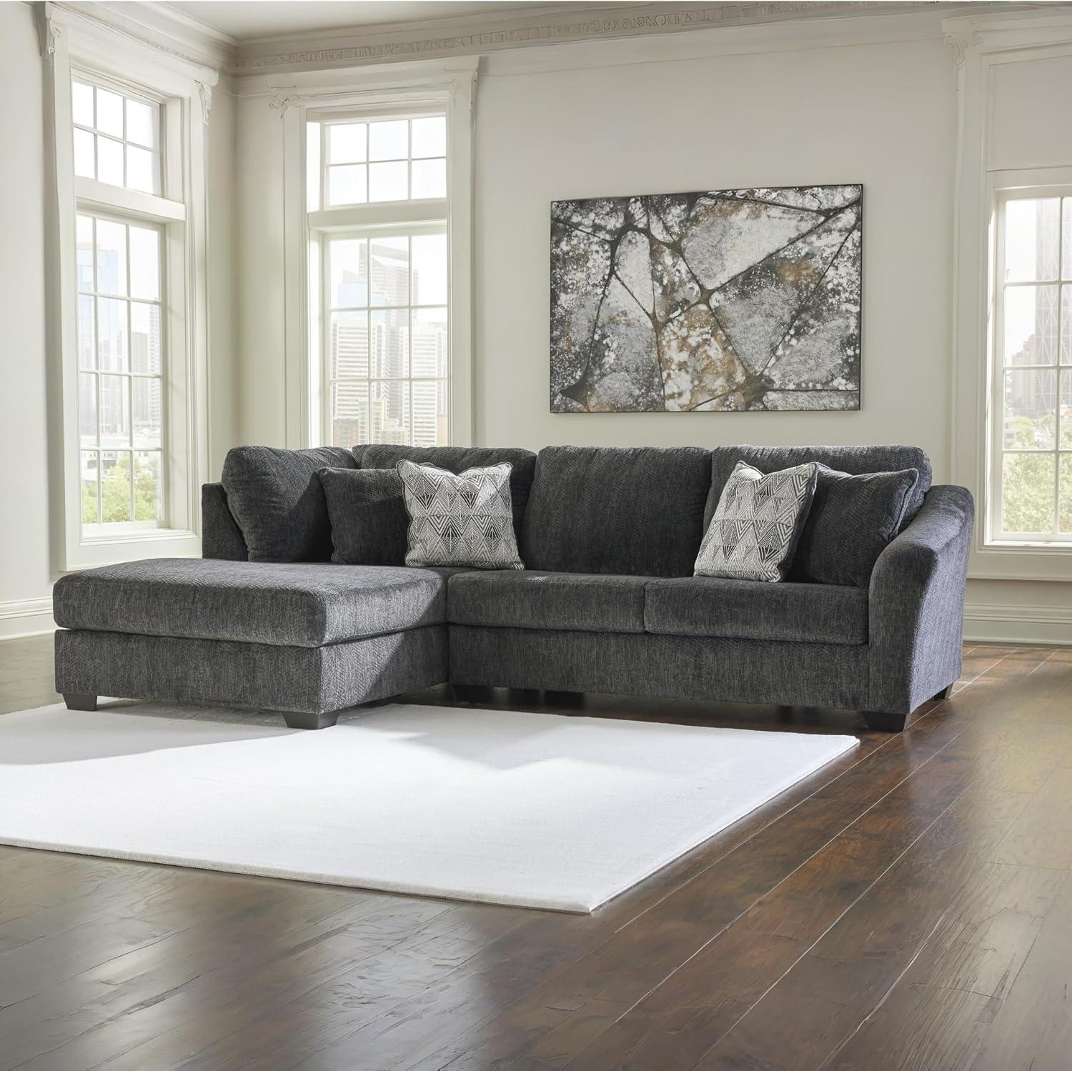 imageSignature Design by Ashley Creswell Transitional Round Upholstered Oversized Swivel Accent Chair GrayDark Gray