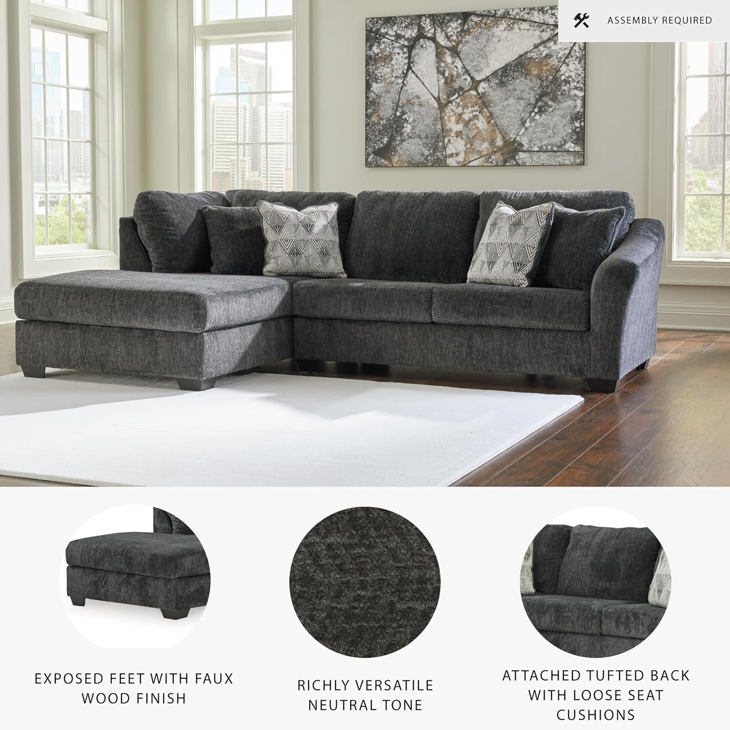 imageSignature Design by Ashley Creswell Transitional Round Upholstered Oversized Swivel Accent Chair GrayDark Gray