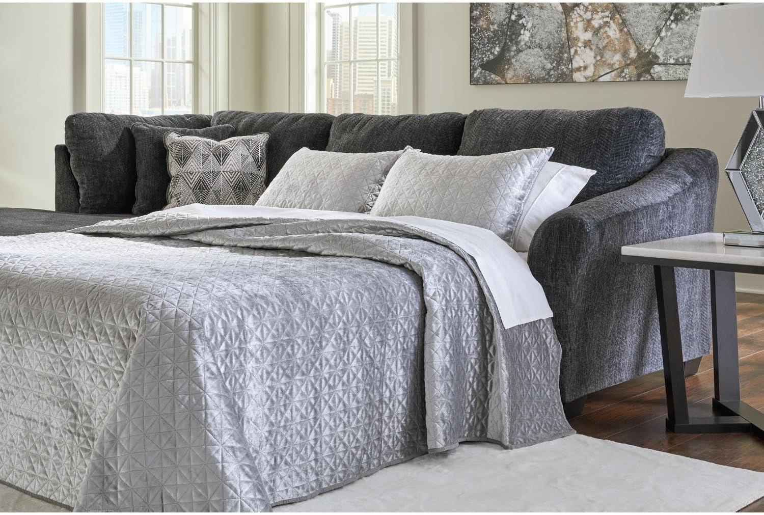 imageSignature Design by Ashley Creswell Transitional Round Upholstered Oversized Swivel Accent Chair GrayDark Gray
