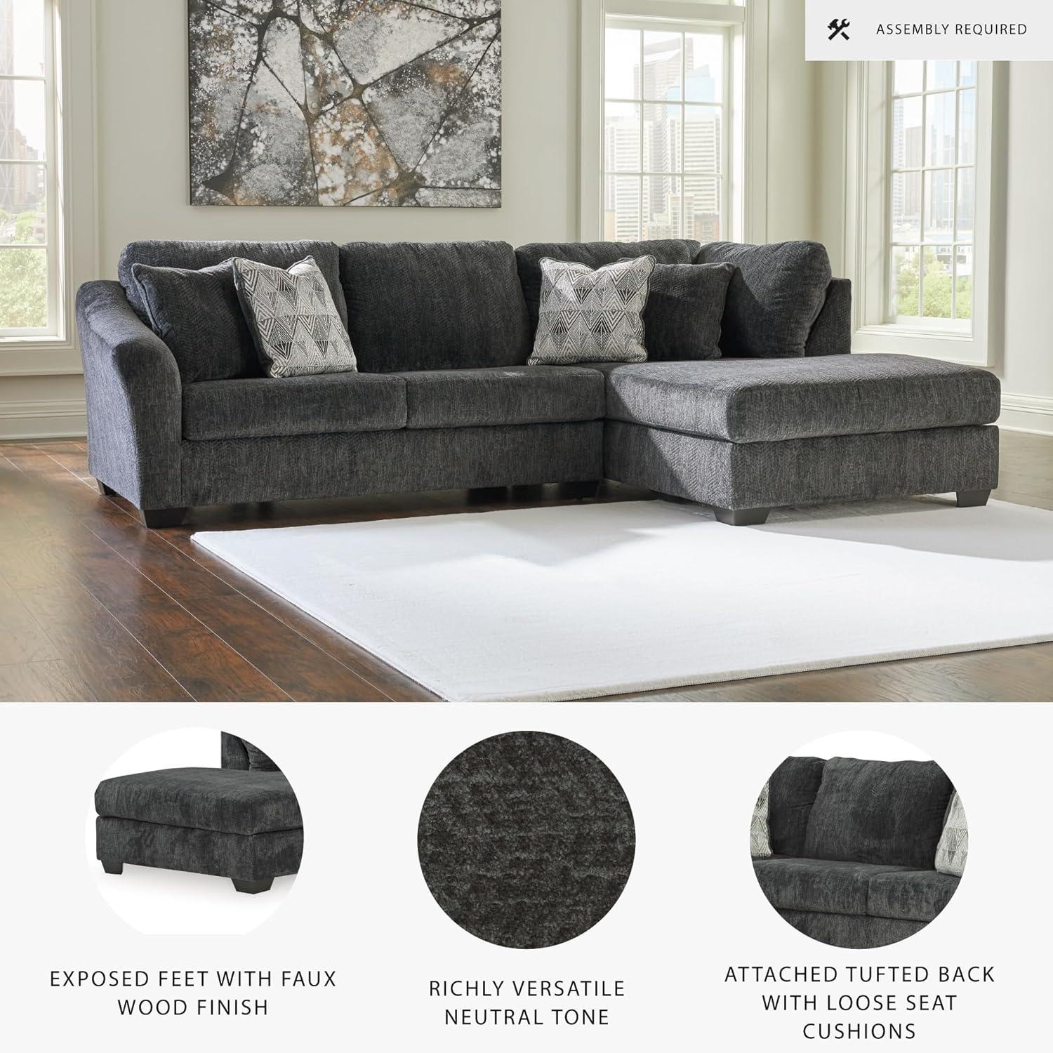 imageSignature Design by Ashley Creswell Transitional Round Upholstered Oversized Swivel Accent Chair GrayDark Gray