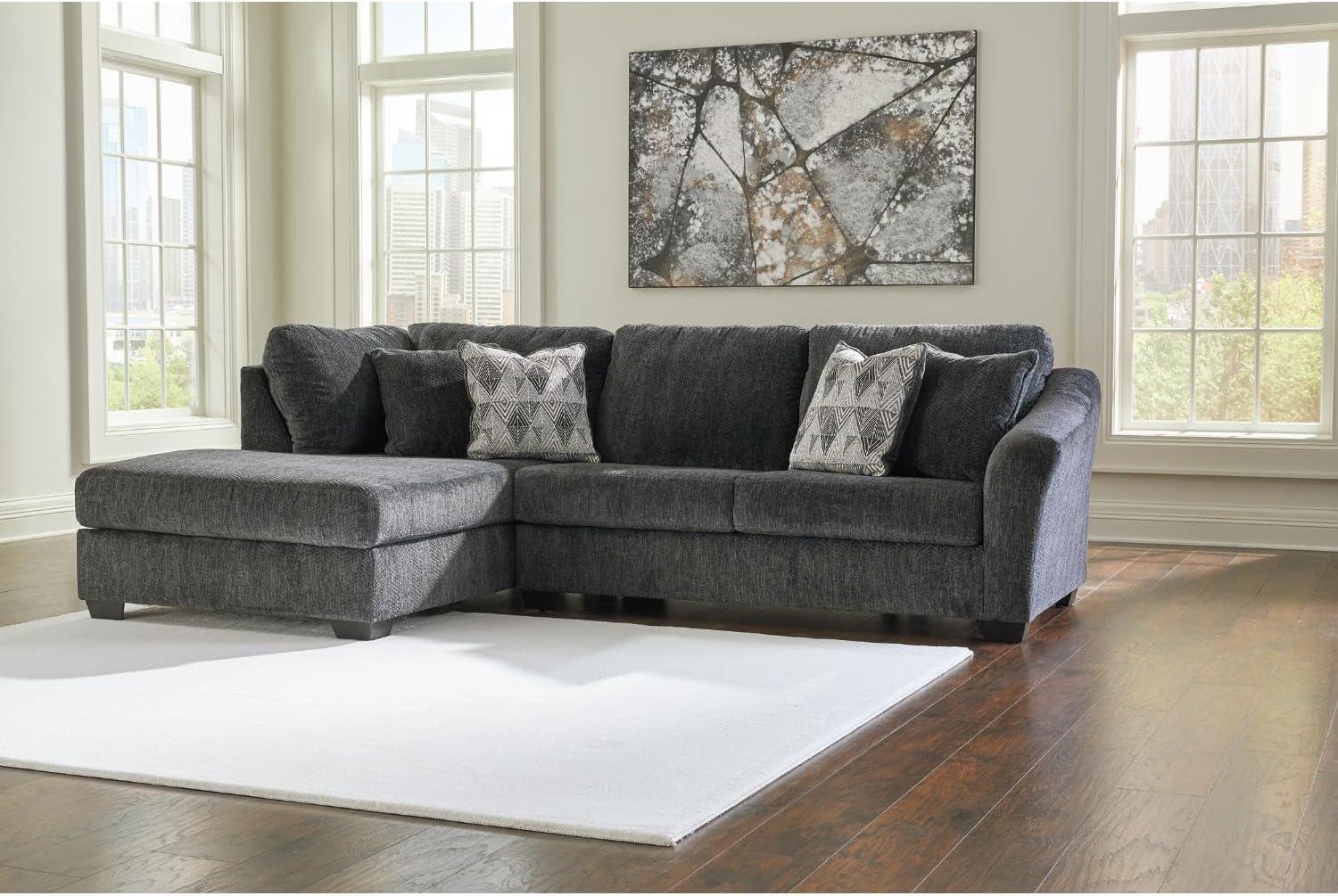 imageSignature Design by Ashley Creswell Transitional Round Upholstered Oversized Swivel Accent Chair GrayDark Gray